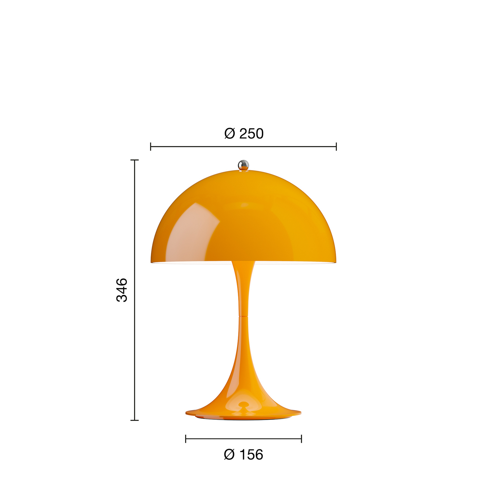 Panthella 250 orange IP44 LED rechargeable lamp - Louis Poulsen