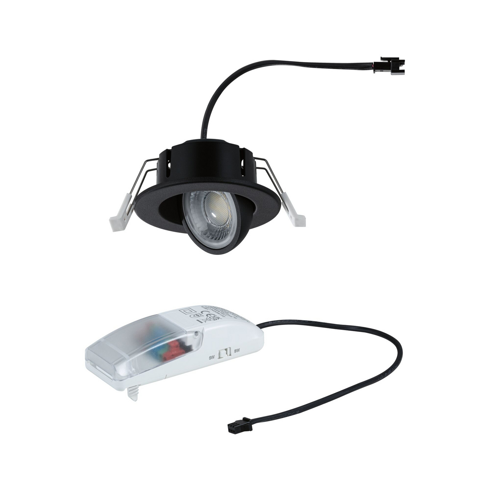 Paulmann Einbauspot Zina schwarz 9cm IP65 schwenkbar CCT dim