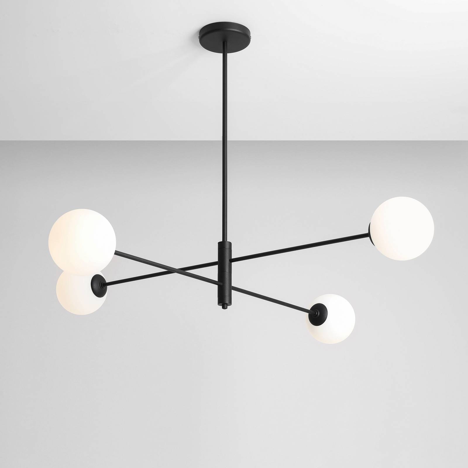 Euluna Lampa sufitowa - salon / jadalnia - czarna - metal - skandynawski - ze ?ciemniaczem