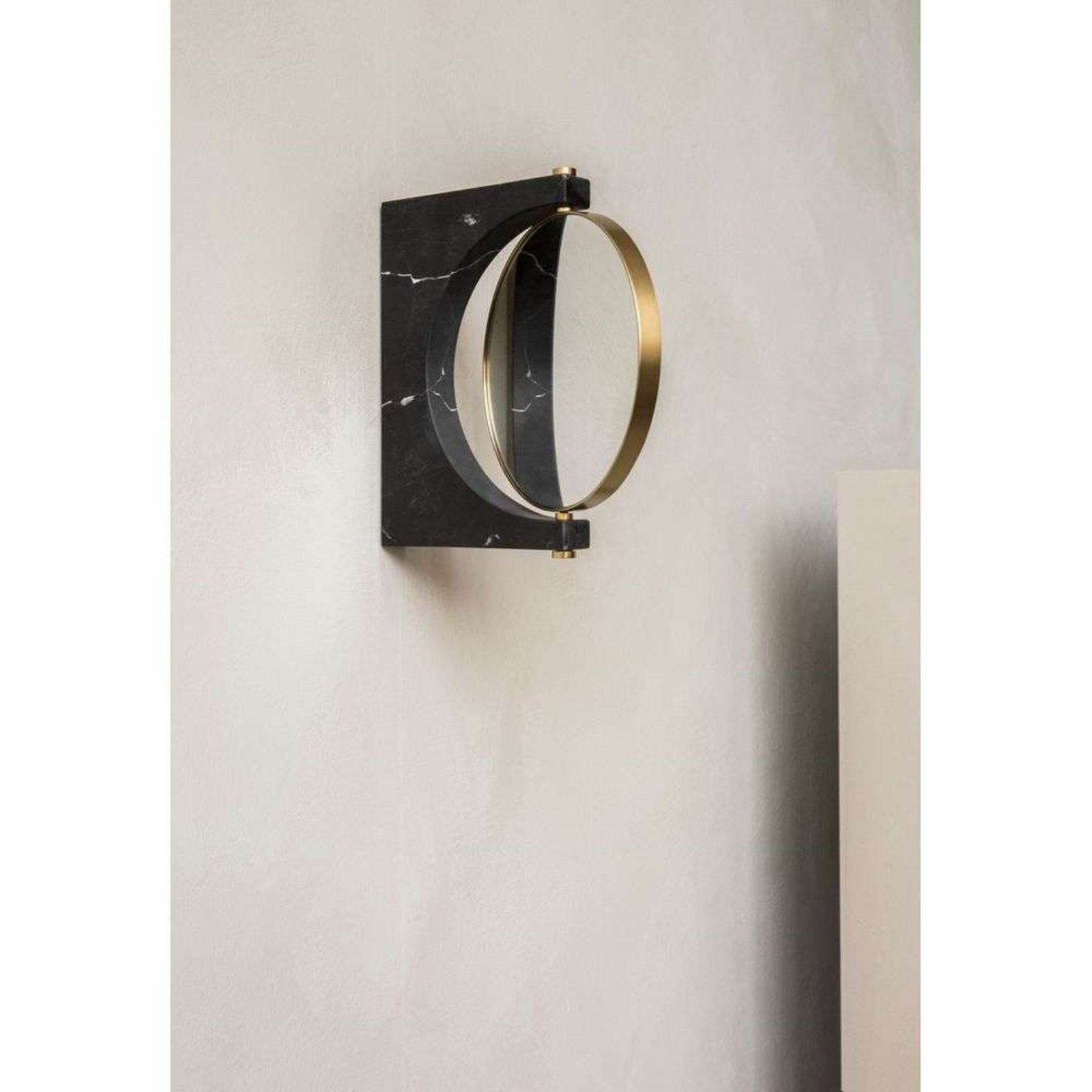 Pepe Marble Oglindă Perete Brass/Black - Audo Copenhagen