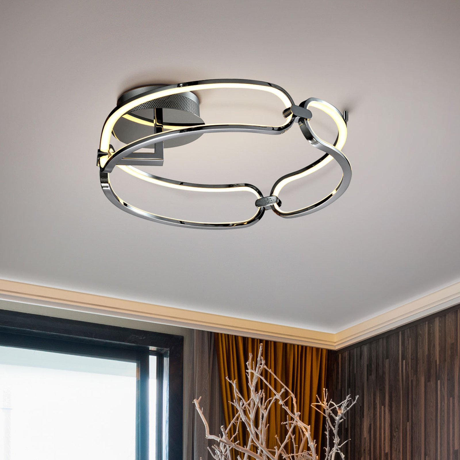 LED plafondlamp Colette, 3-lamps, chroom