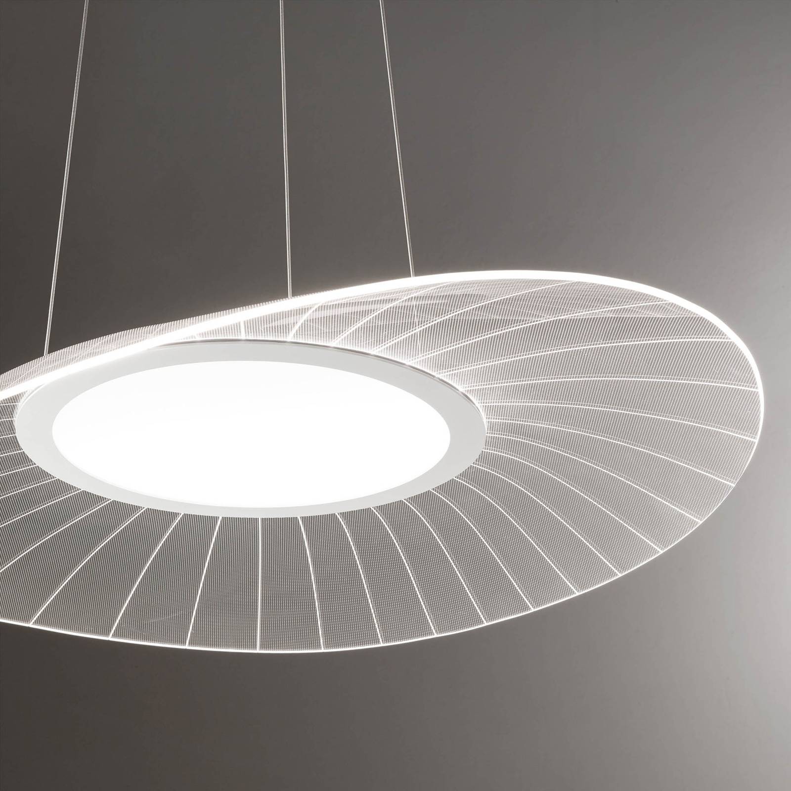 Lampa wisząca LED Vela, biała, Oval, 78 cm x 55 cm