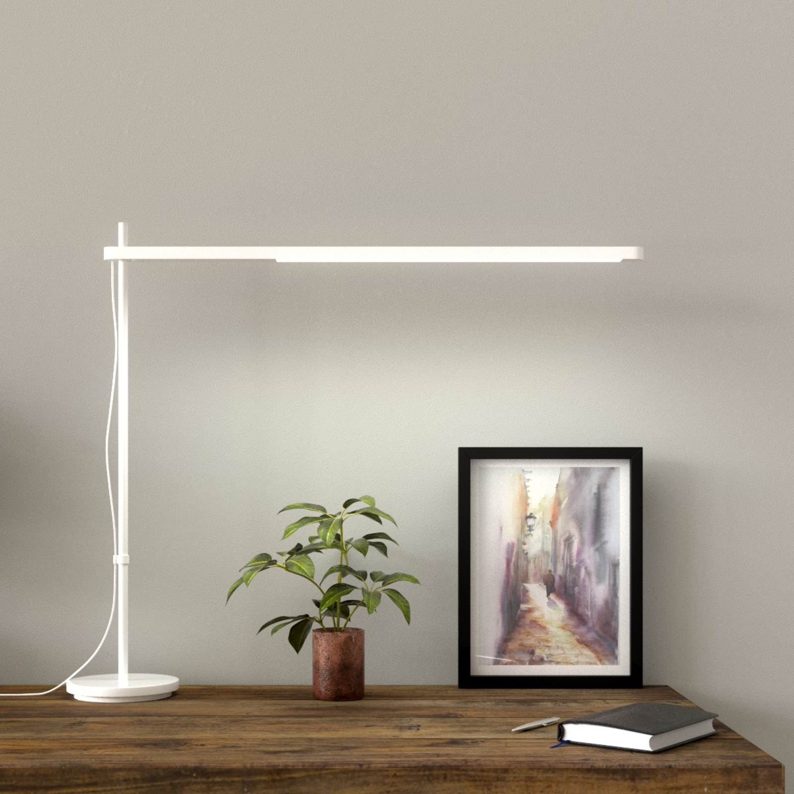 LED skrivebordslampe Talak Professional, hvit