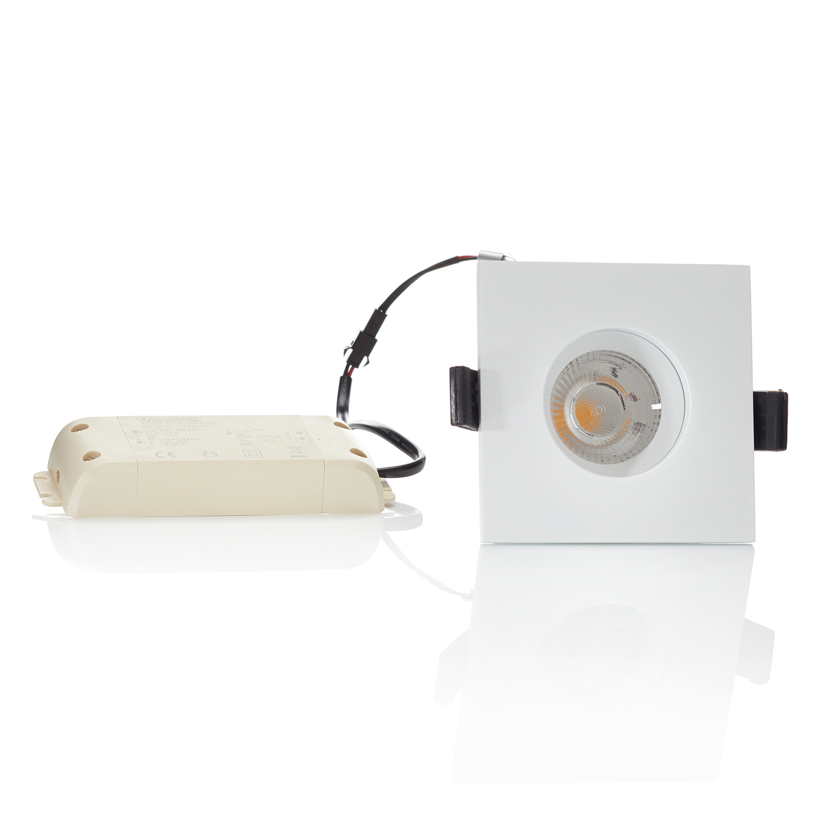 Arcchio Raku LED-Einbauleuchte eckig, 9,3cm