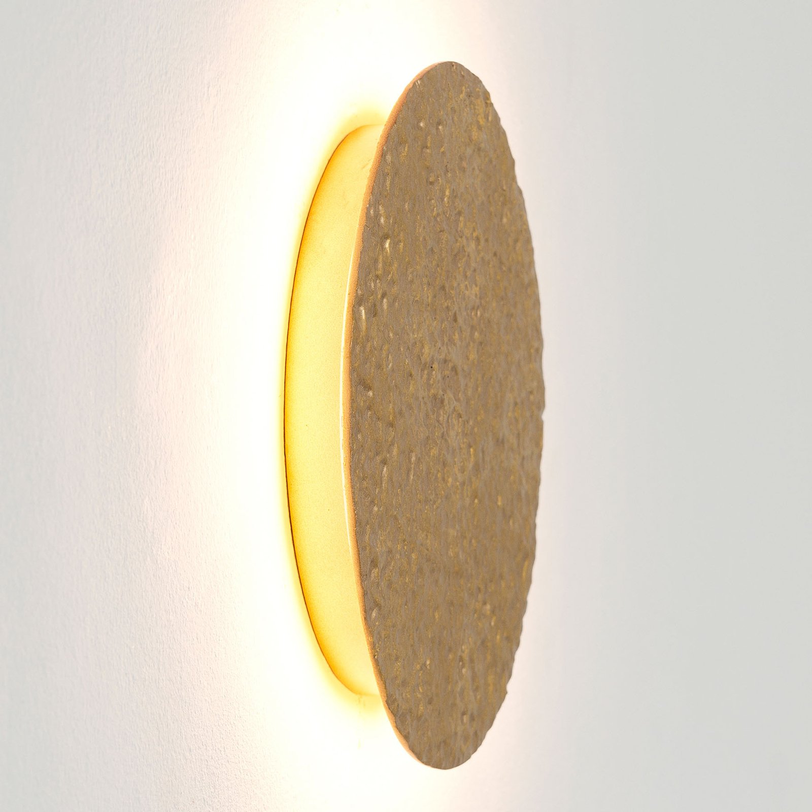 LED-vegglampe Meteor, Ø 19 cm, gull