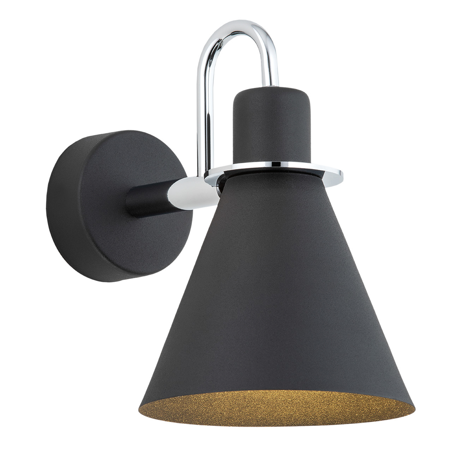 Bona wall light, black and chrome