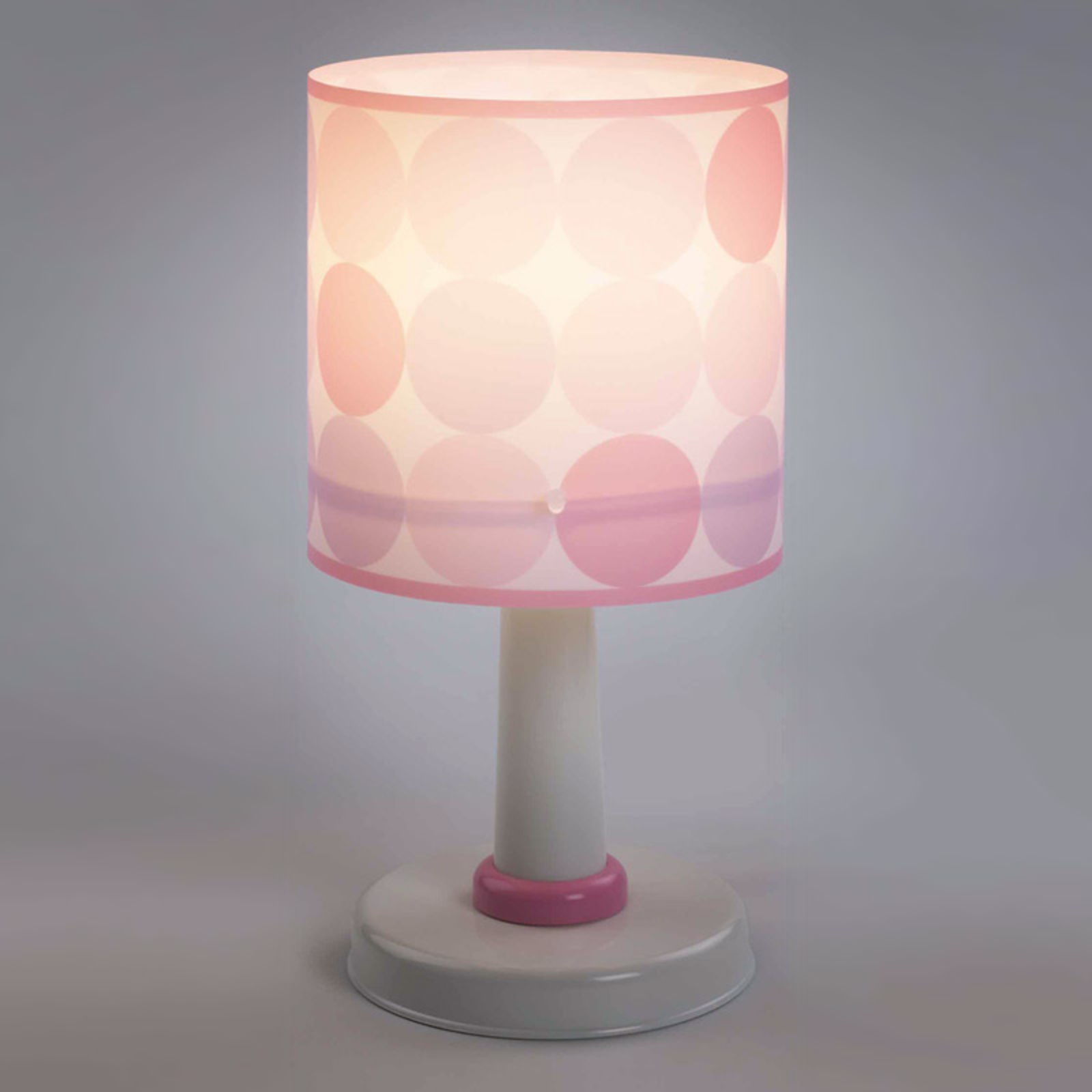 Colors - lampa stołowa w różowe kropki