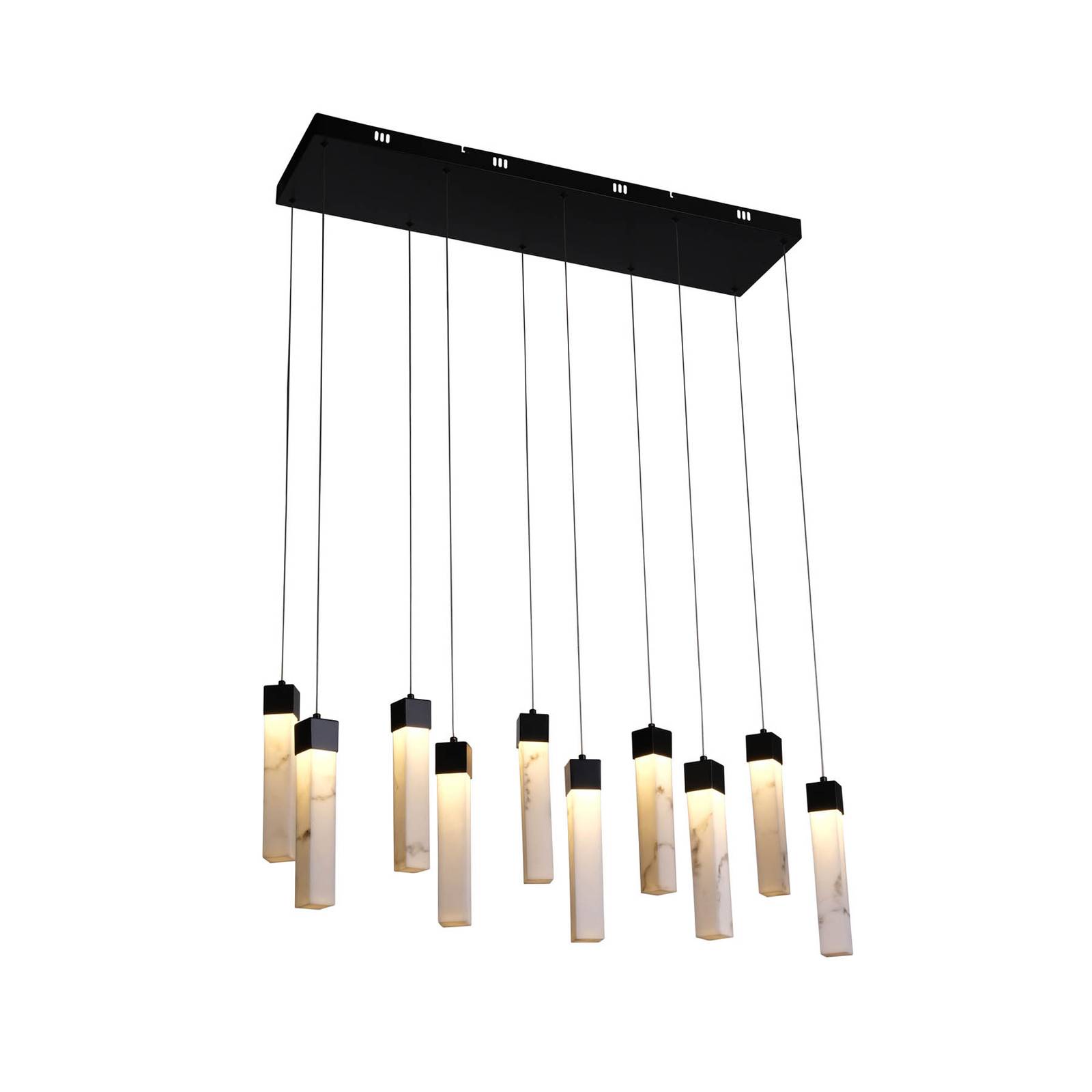 Lampa wisząca Moonbeam LED, 10-punktowa, czarna, biała, metalowa