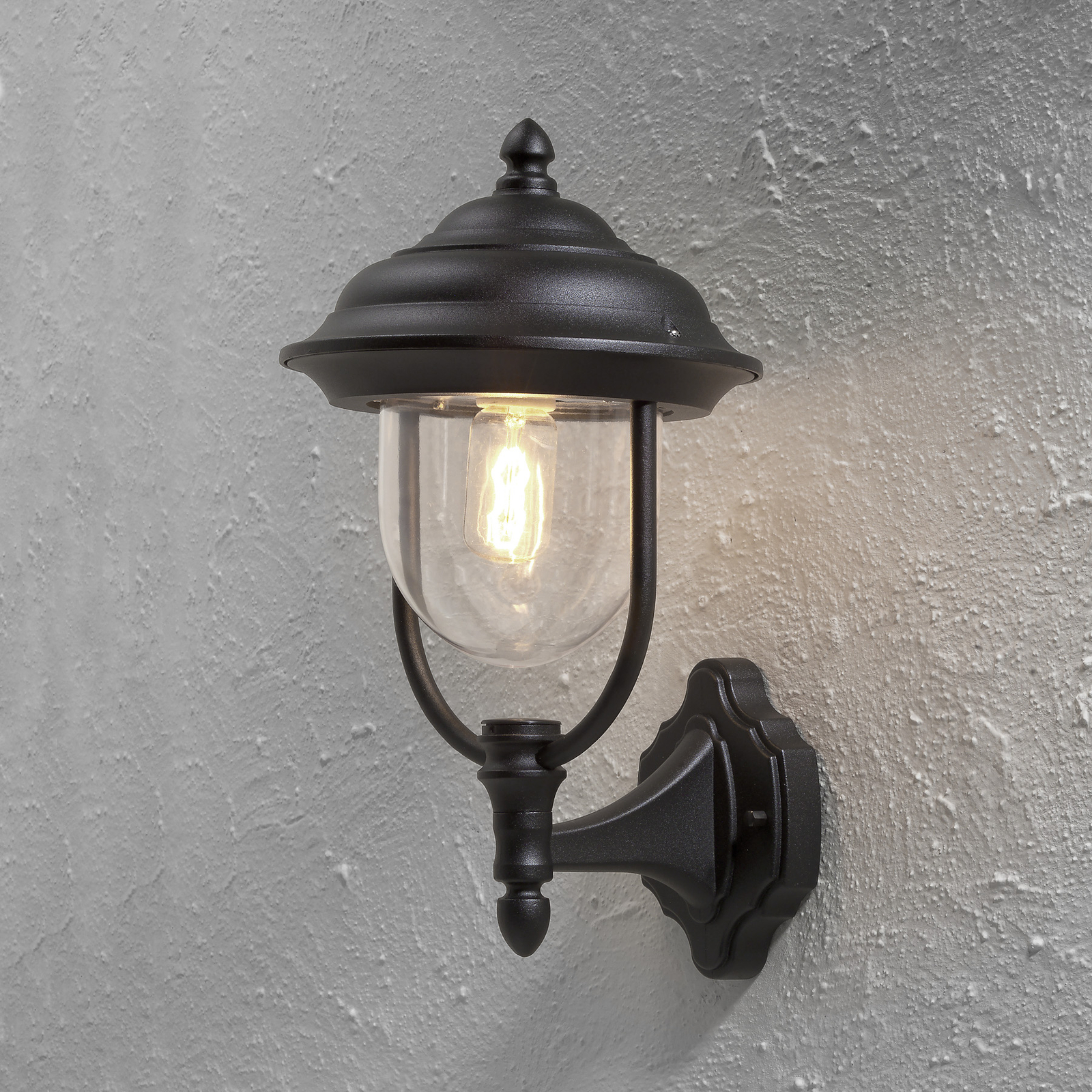 Parma outdoor wall light, standing lantern, black