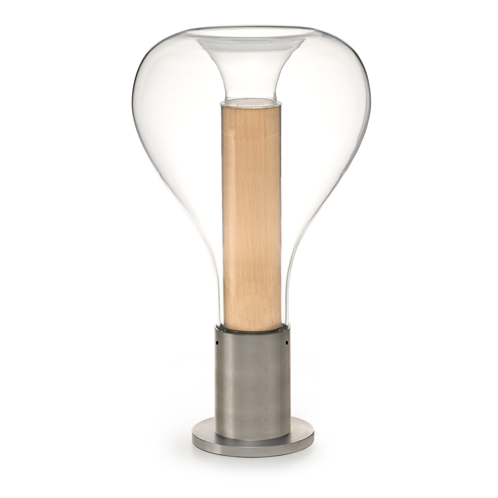 LZF Eris stolná LED lampa sklo hliník/buk