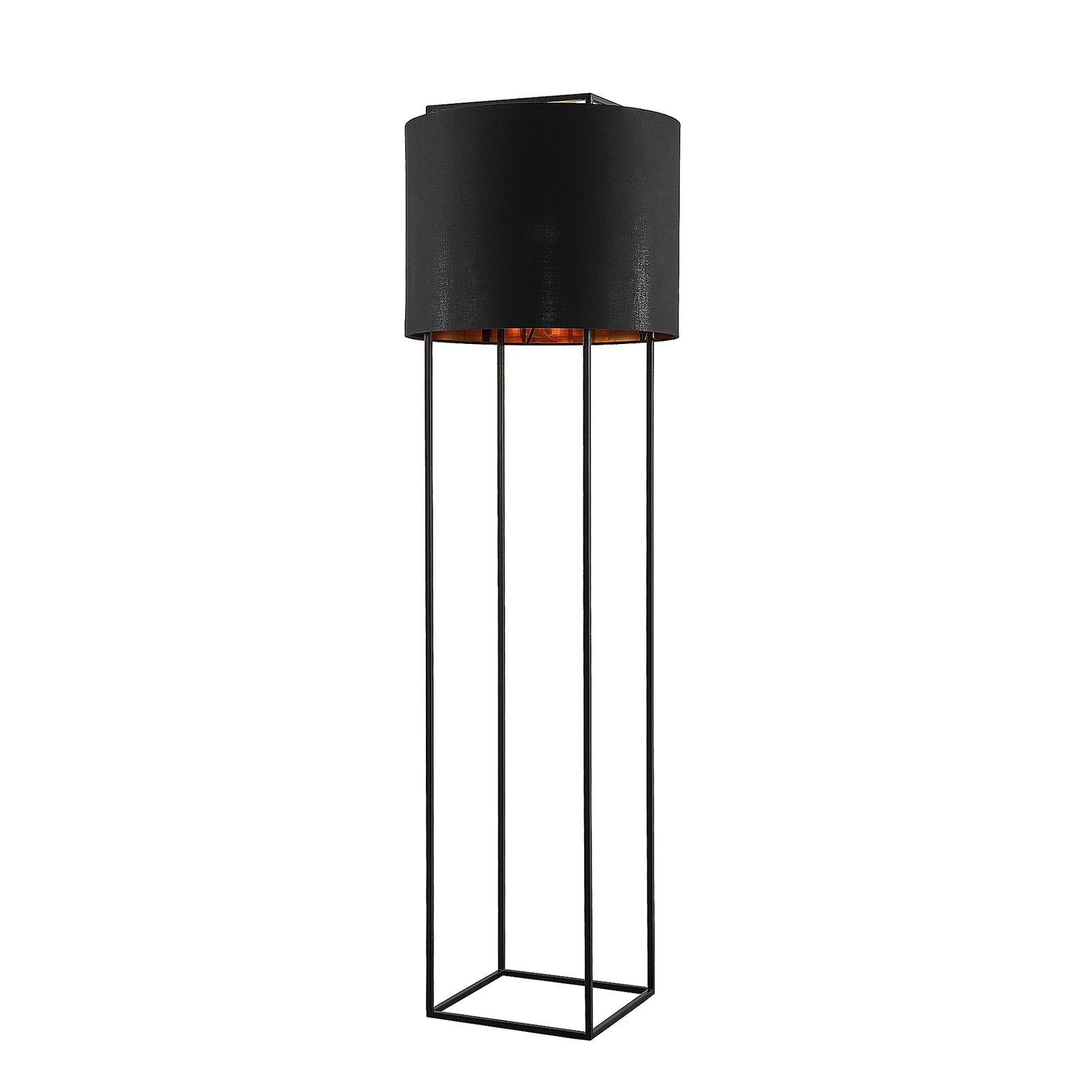 Lindby Kesta podna lampa od tkanine, okvir od 4 šipke