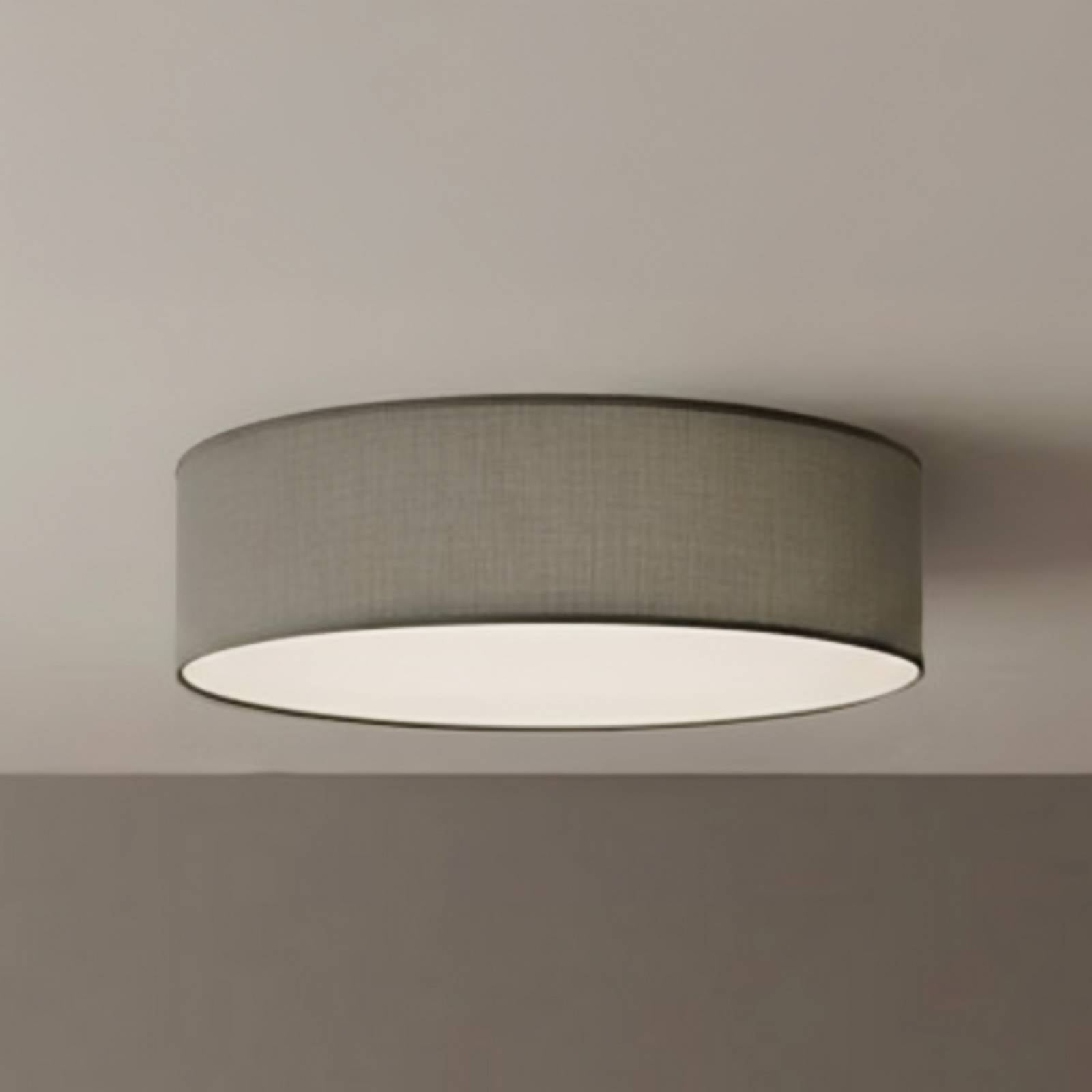 Lampa sufitowa Marshall, szara, Ø 50 cm, metal/rattan