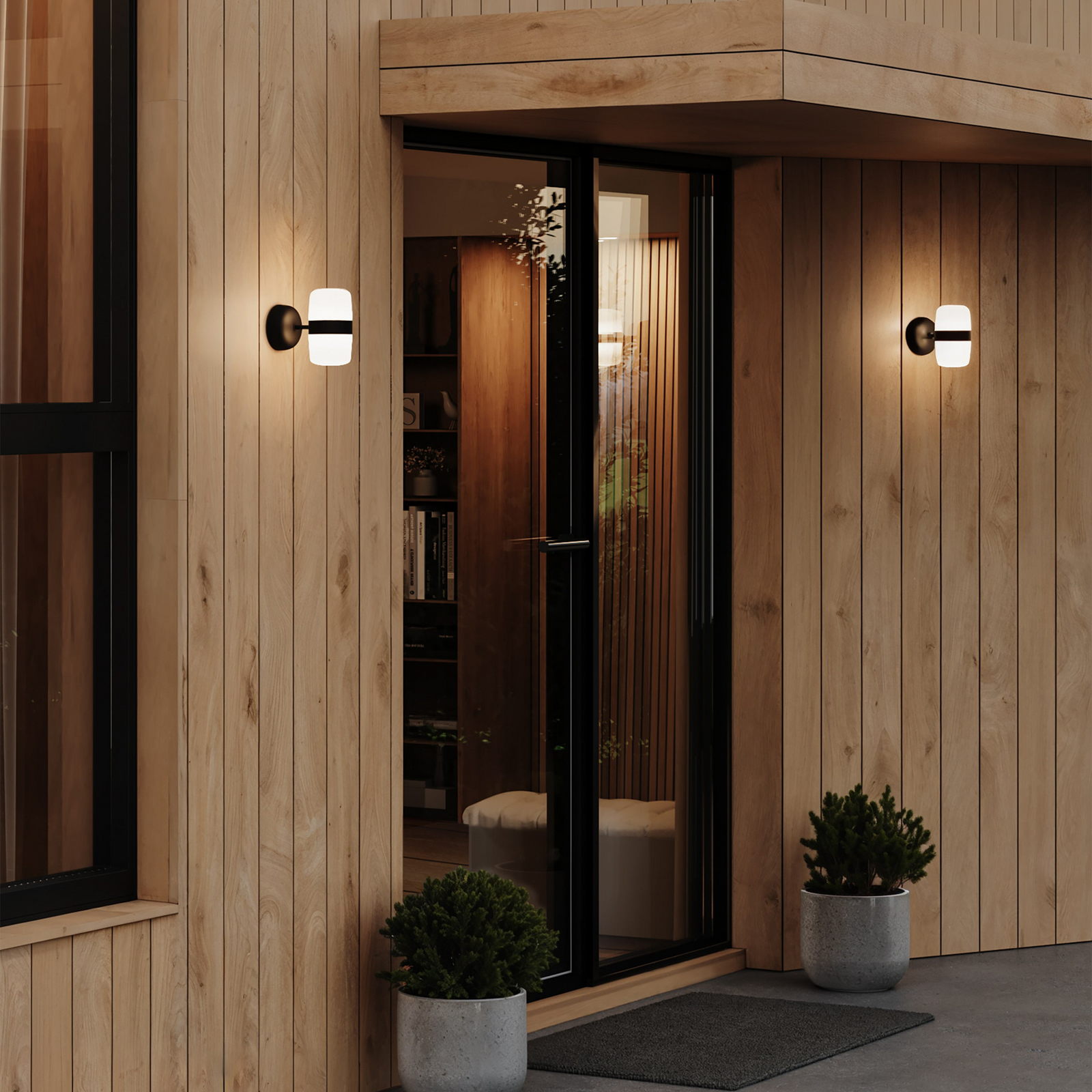 Northern LED wandlamp Hall, matzwart, Ø 23 cm, 2-lamps