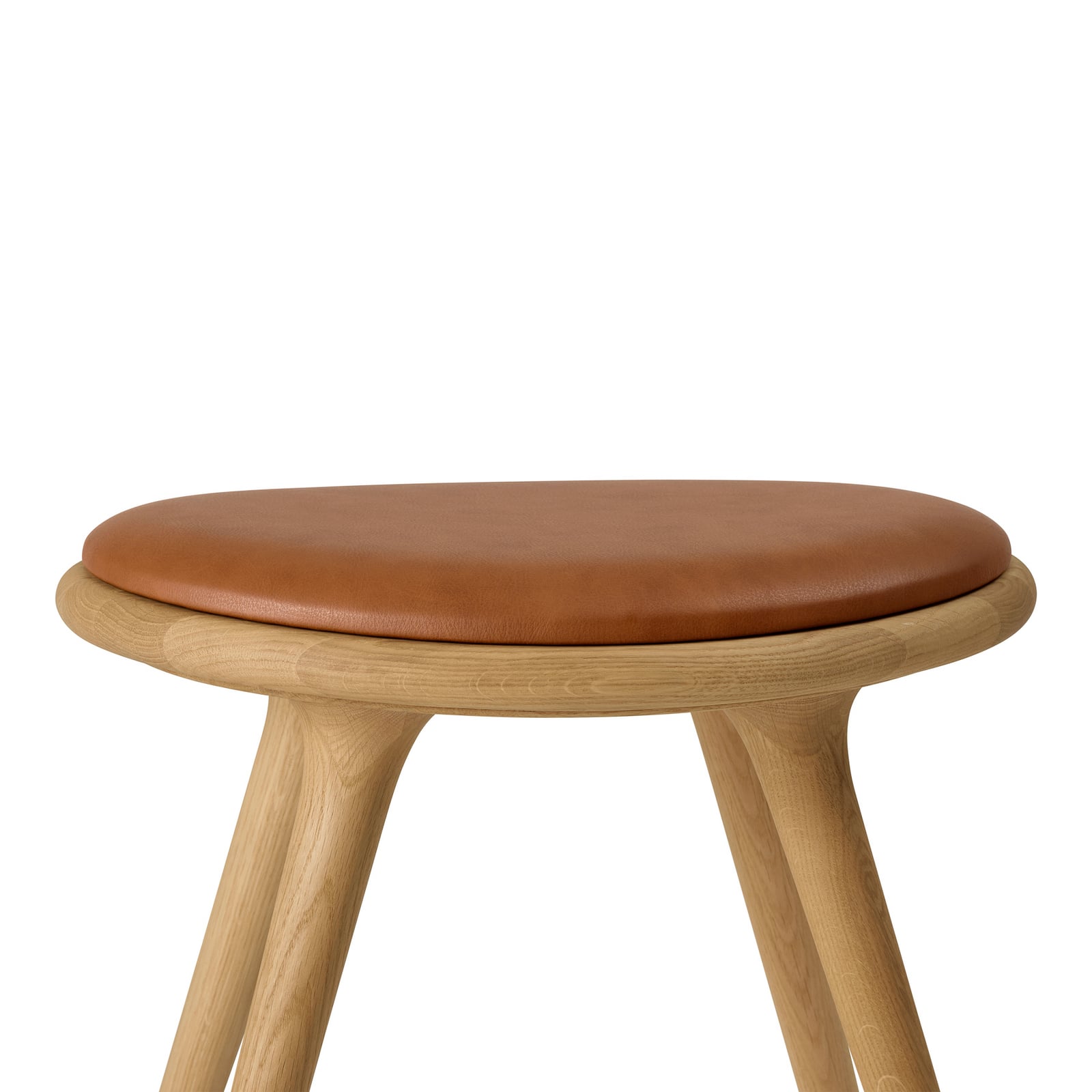 Chaise, marron, chêne huilé/cuir, hauteur 47 cm - Mater Chaise, marron, chêne huilé/cuir, hauteur 47 cm - Mater