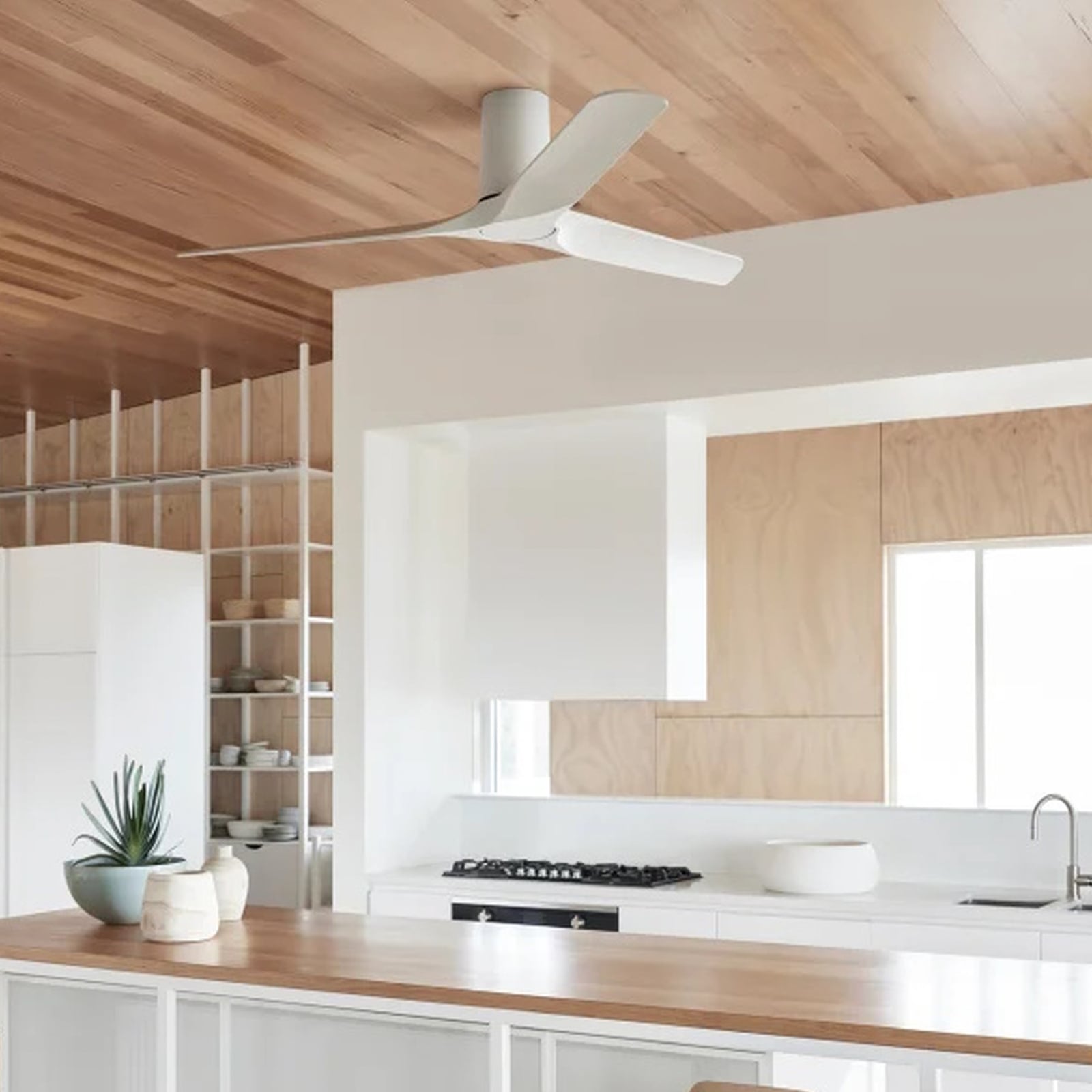 Ventilateur de plafond Londo, blanc, moteur à courant continu, Ø 132 cm - Ventilateur de plafond Londo, blanc, moteur à courant continu, Ø 132 cm -