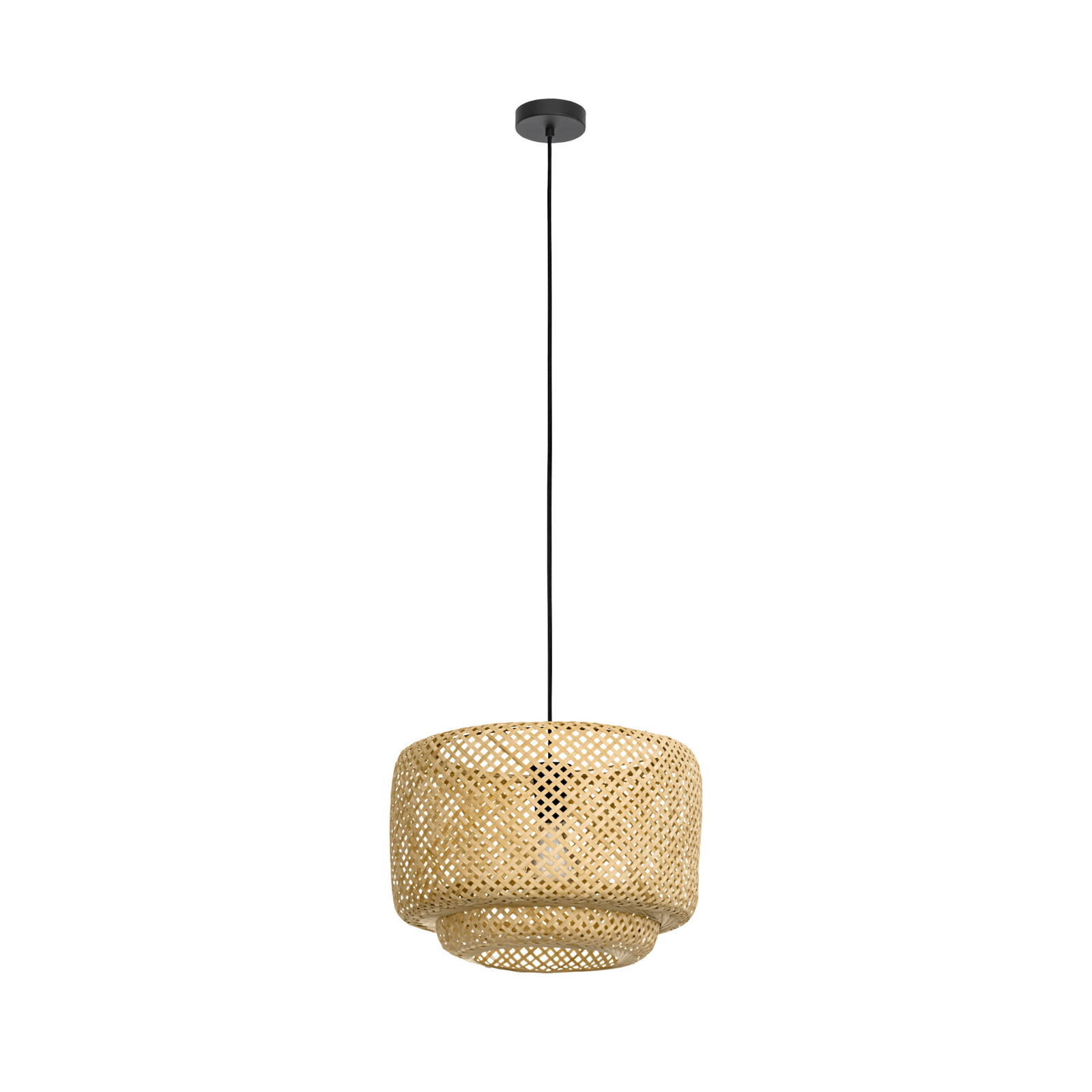 Hettonie pendant light, bamboo lampshade, Ø 42 cm