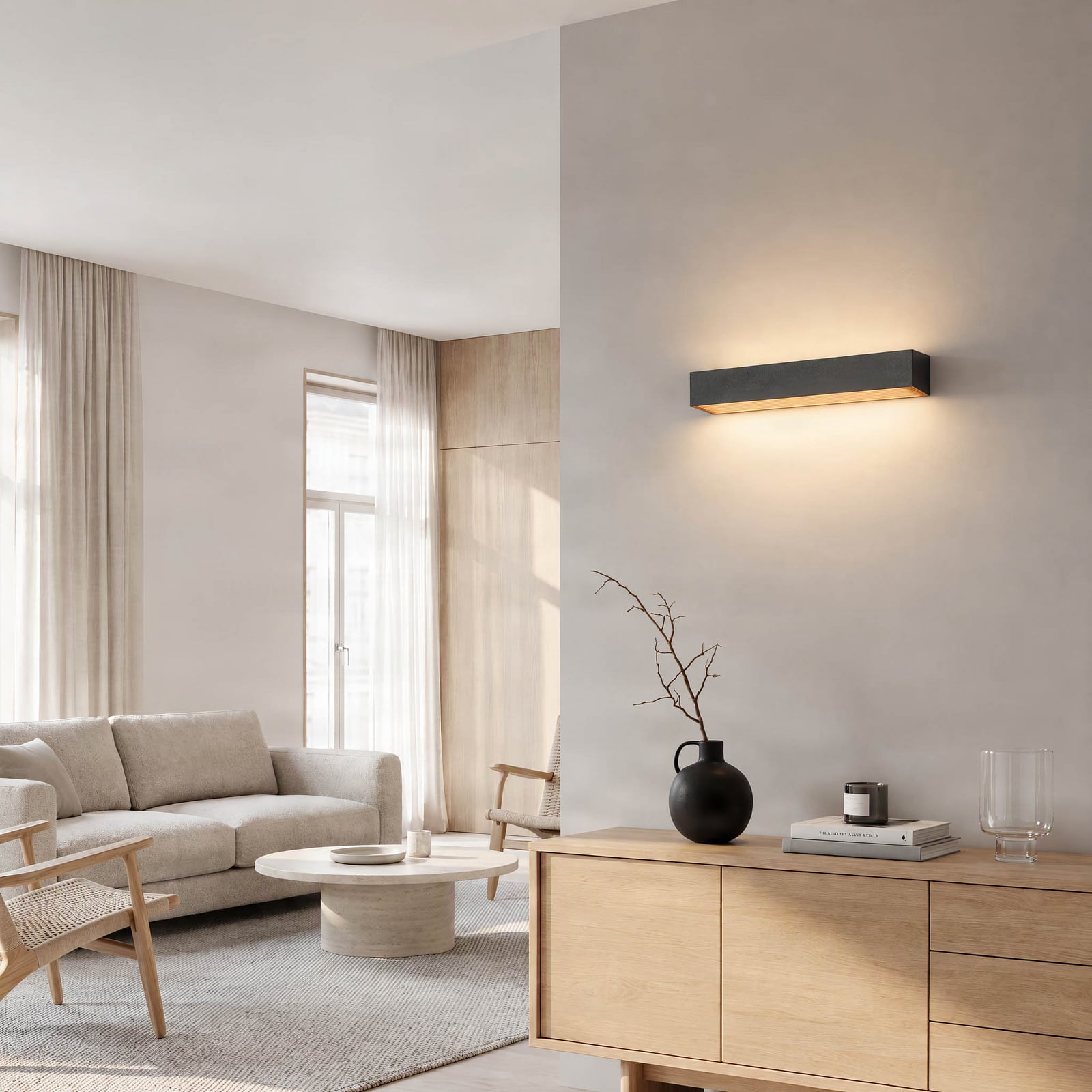 Karam Applique murale LED W53 Noir/Or - Arcchio Karam Applique murale LED W53 Noir/Or - Arcchio
