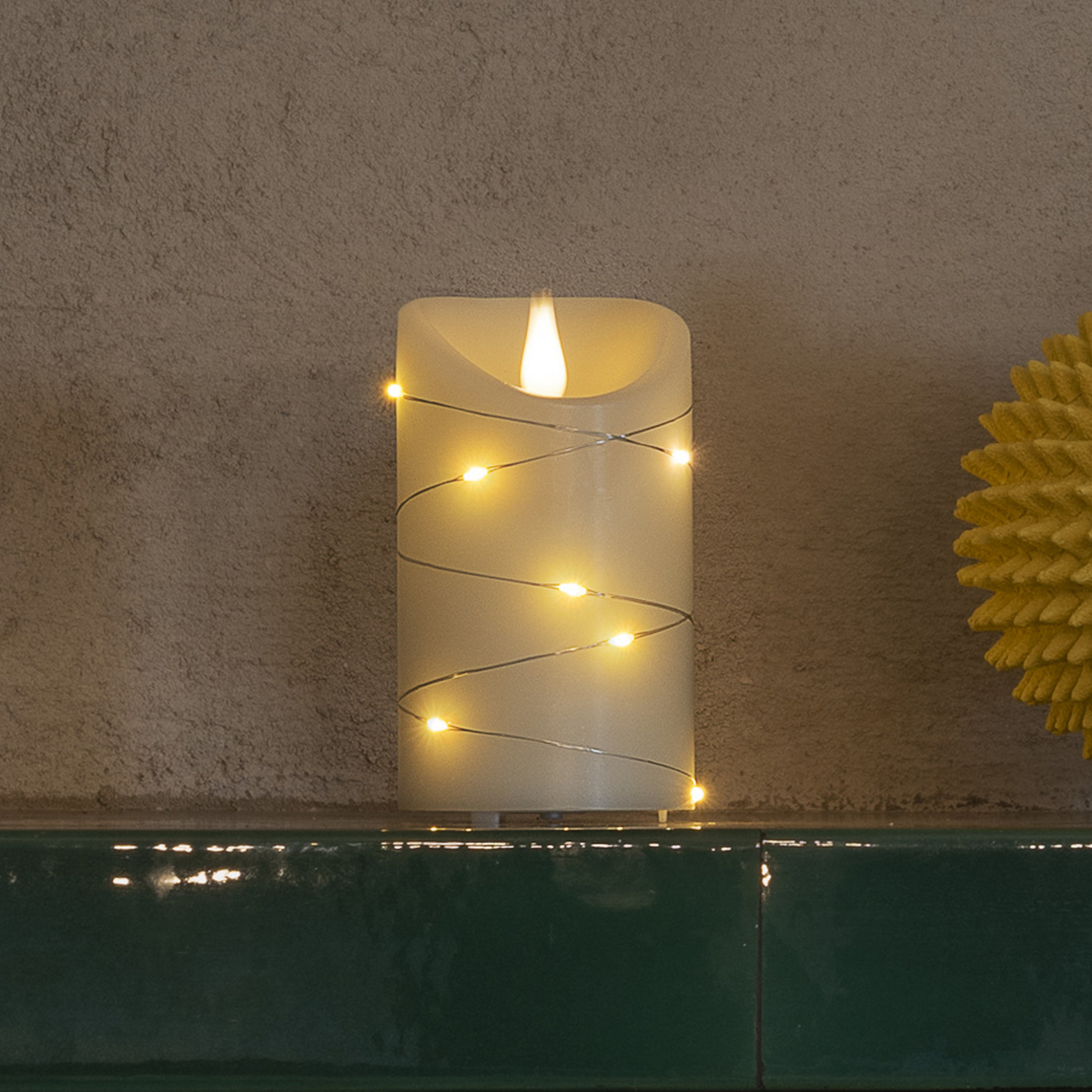 LED viaszgyertya fehér Fény színe meleg fehér 17,8 cm