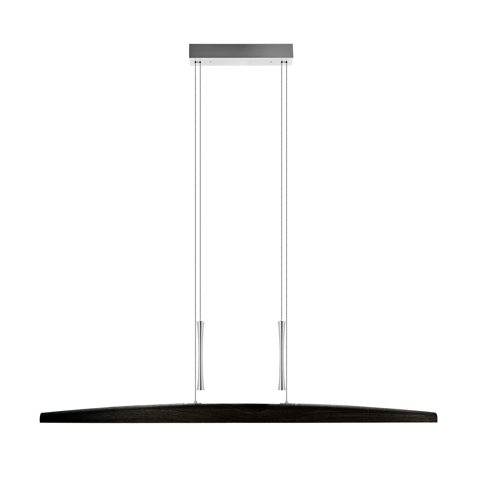 HerzBlut Arco LED závěsná lampa jasan dub dřevěné uhlí 130cm
