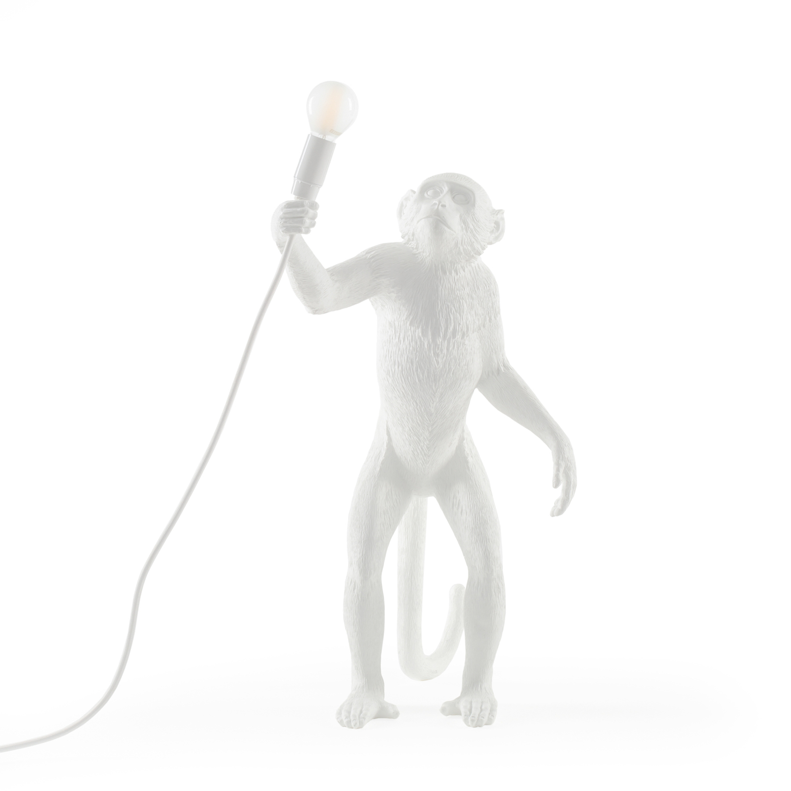 Lampada LED terrazza Monkey Lamp in piedi bianco