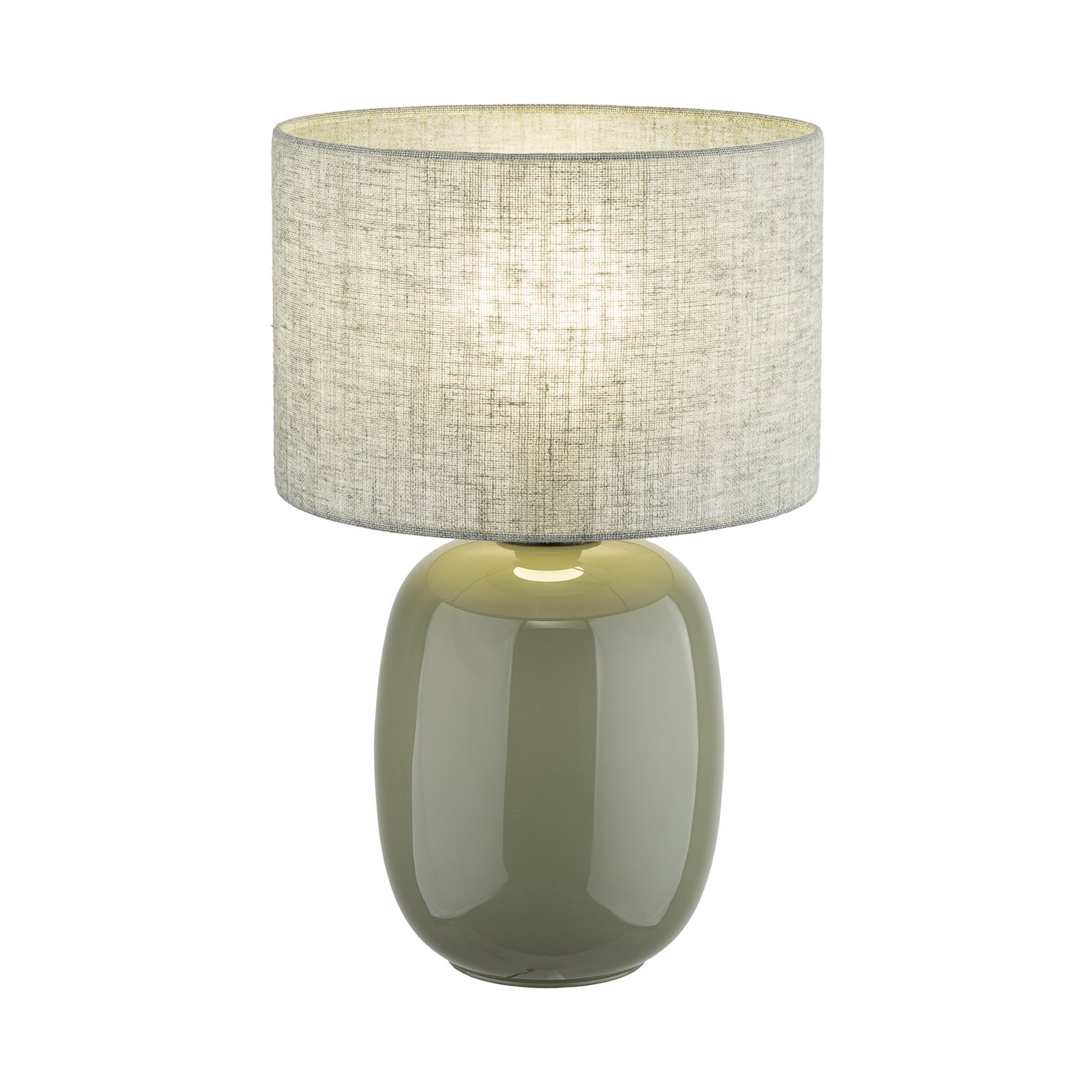 Tafellamp Melody, olijfgroen, textiel, hoogte 48 cm, E27 Tafellamp Melody, olijfgroen, textiel, hoogte 48 cm, E27