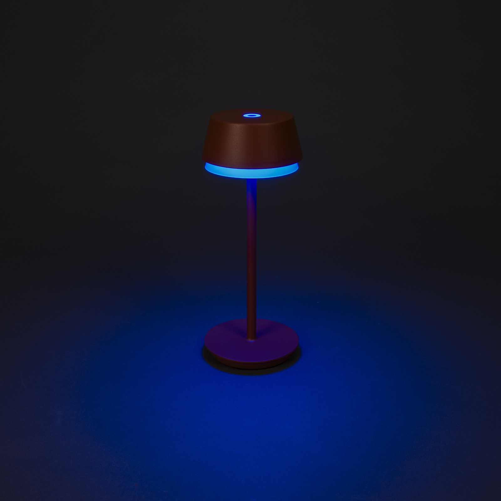 Lampe de table LED à accu Lyon, terracotta, IP54, variateur d'intensité,