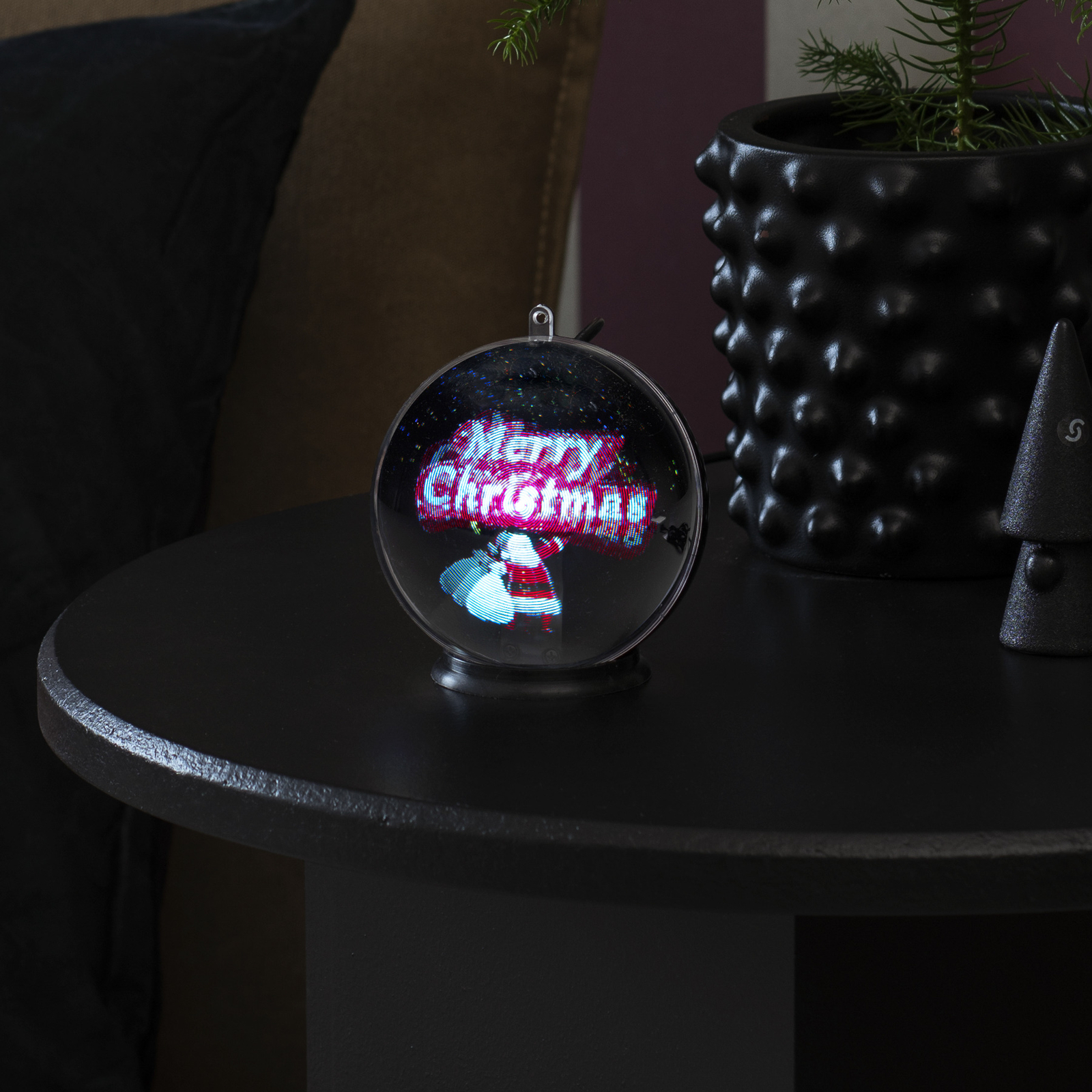 3D-Hologrammkugel Merry Christmas, 42 LEDs