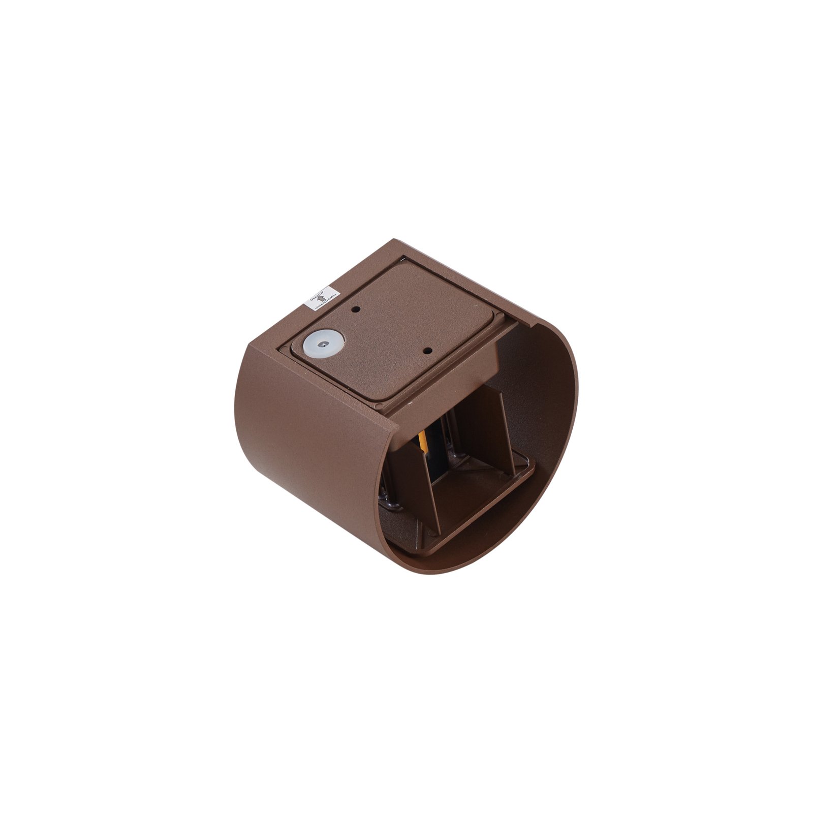 Lindby LED outdoor wall light Nivar, round, rust brown