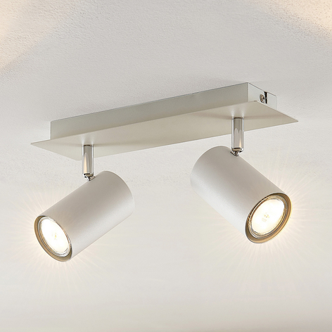 Lindby Joffrey takspotlight, 2 lampor, vit