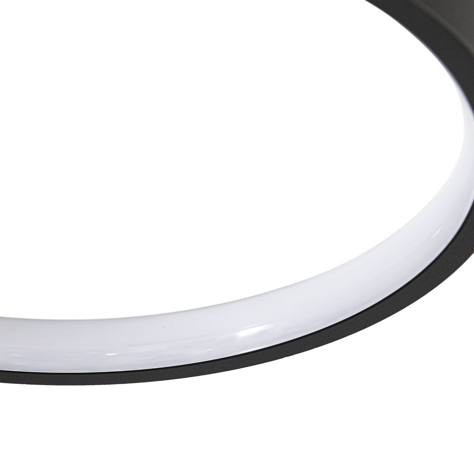 Lindby Evengeline LED ceiling light, black, aluminium, 88 cm