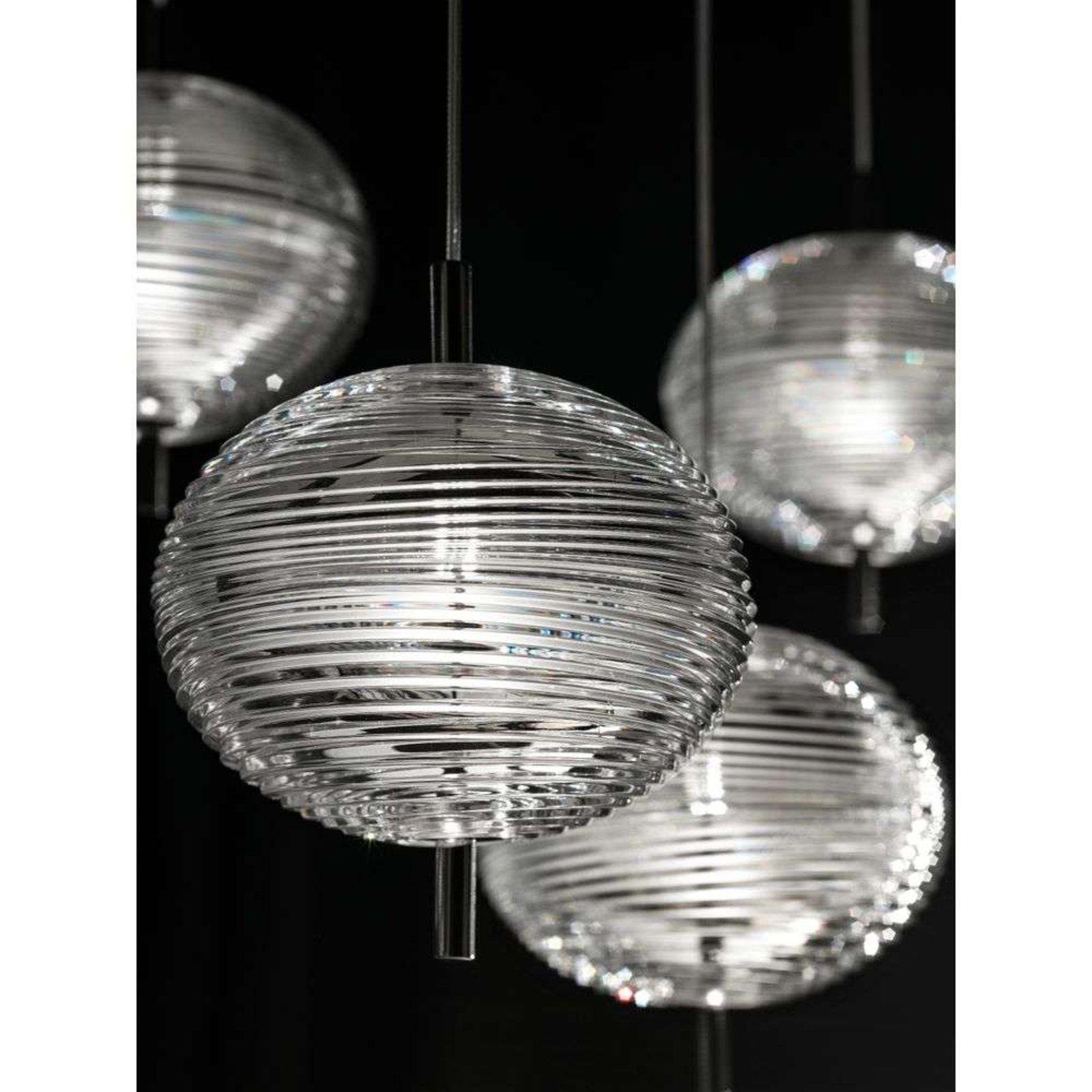 Jefferson Mini Candeeiro Suspenso 10m 2700K Crystal/Black Chrome - Lodes