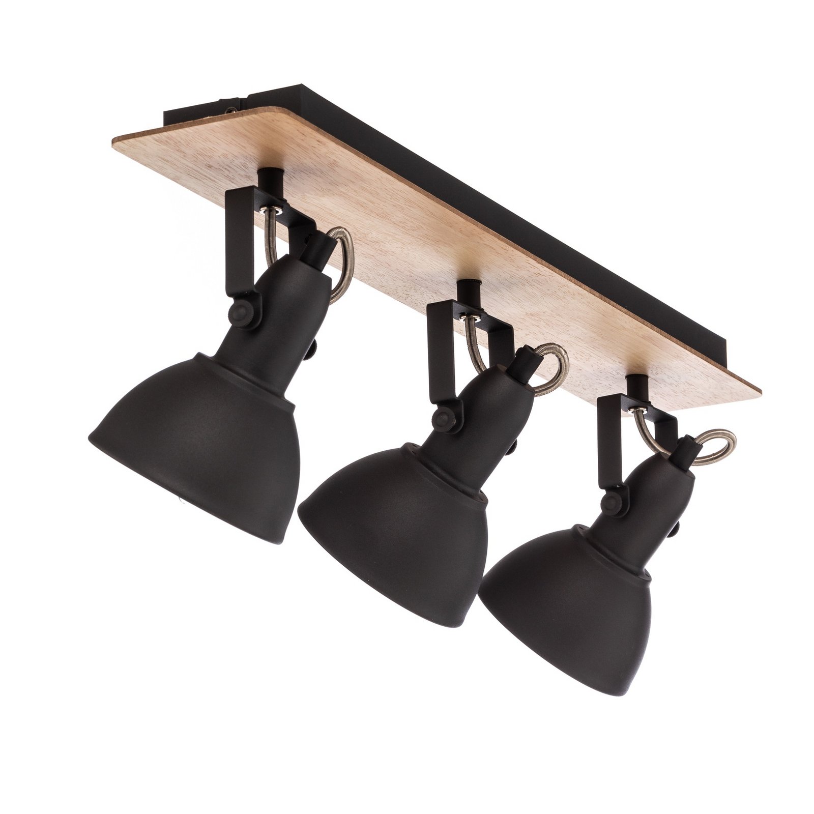 Aylis 3 Ceiling Lamp Black/Wood - Lindby
