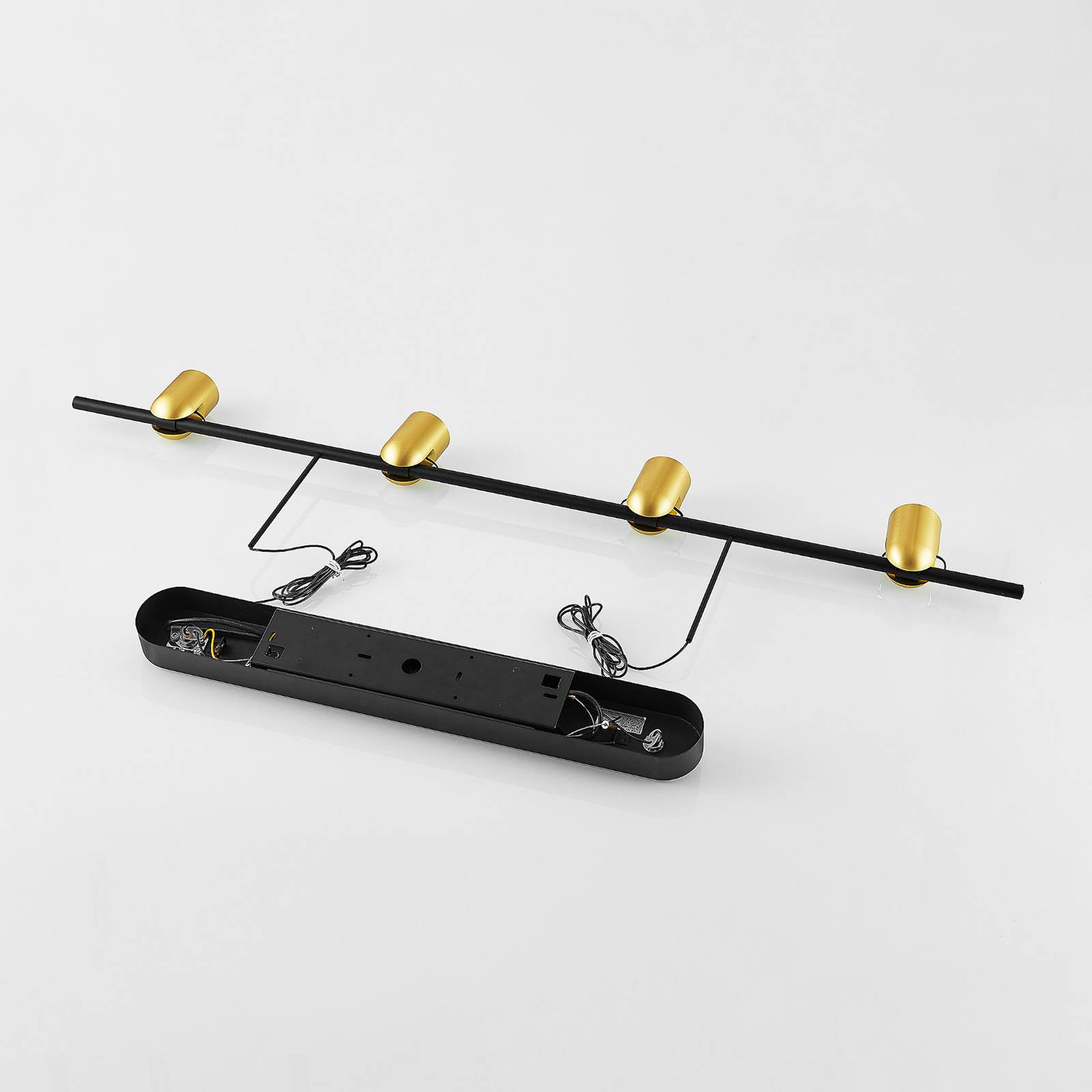Lampa wisząca Molto Luce Nuun PD, czarny/złoty, aluminium, 4-punktowa.