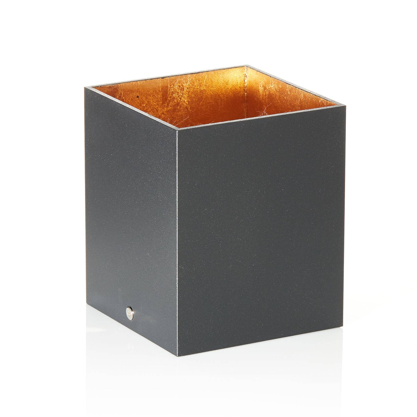 Lucande Paolo downlight Gu10 angular black/gold - Living / Dining Room - Flush Ceiling Light - dimmable - Modern