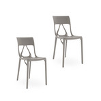 Chaises A.I. Lite, gris, hauteur 80 cm, lot de 2 - Kartell