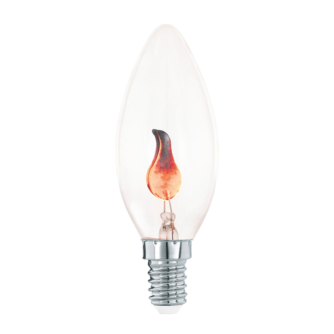 LED-kronljuslampa E14 1,3 W med flameffekt