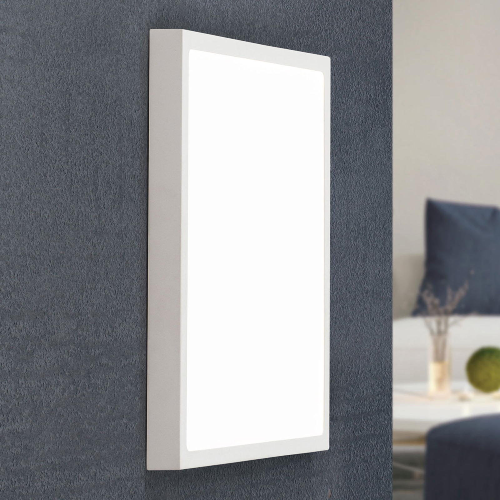 Aplique LED de parede Vika, quadrado, branco, 30x30cm