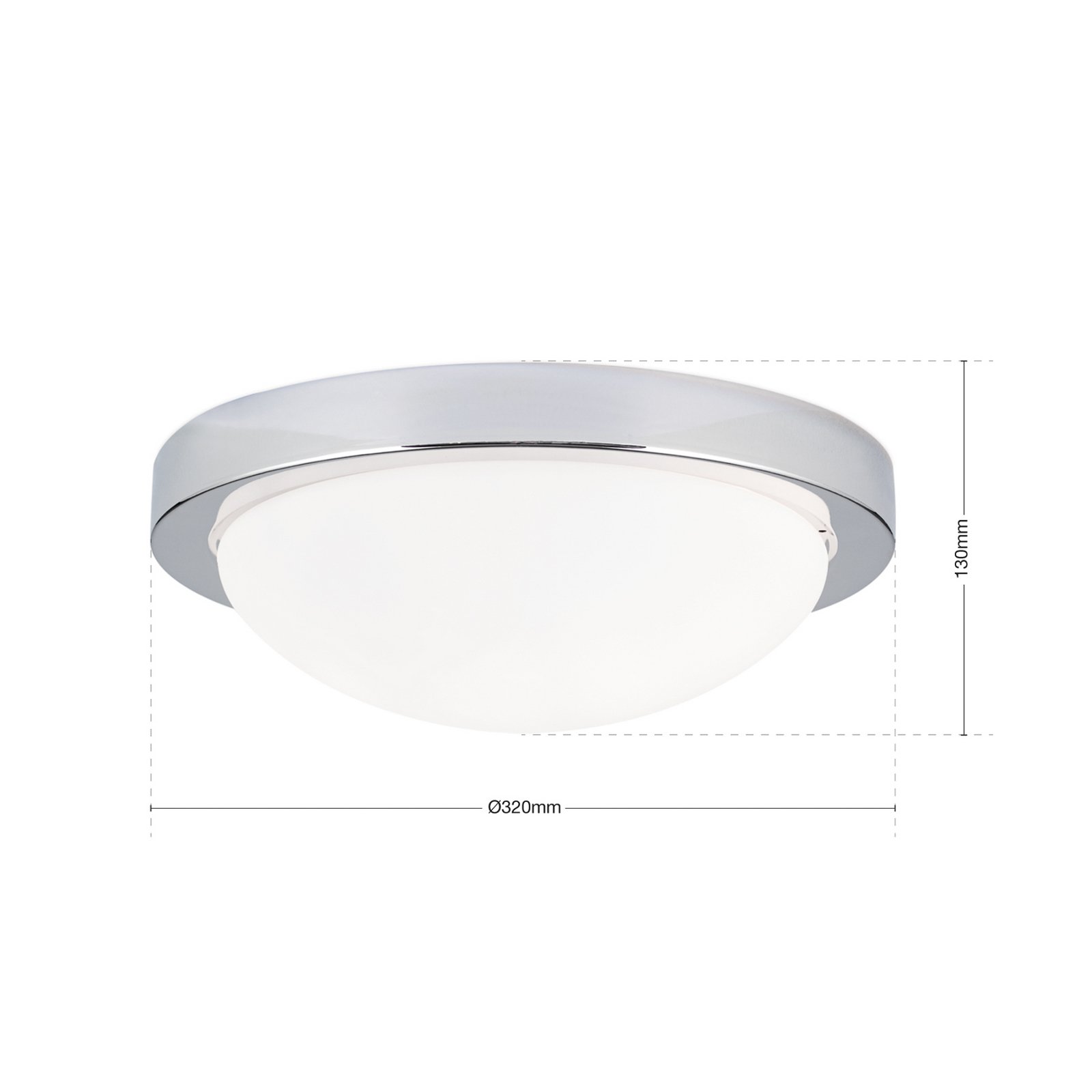 Diskret MINEA loftlampe Ø 32 cm i krom