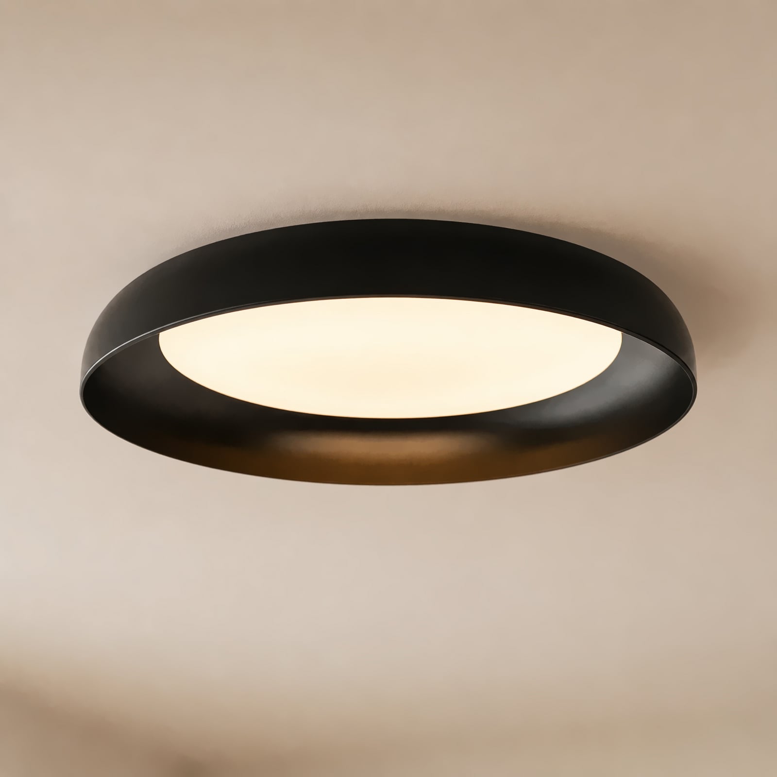 Lindby Florie LED ceiling light, black, metal, Ø 40 cm