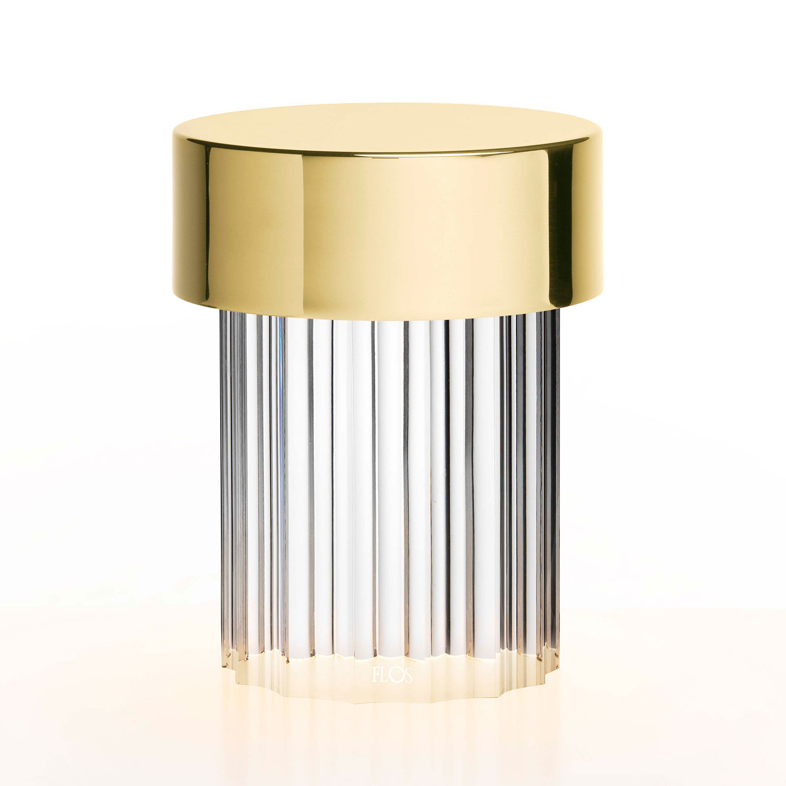 FLOS LED-Akkutischleuchte Last Order, geriffelt, Glas, IP20