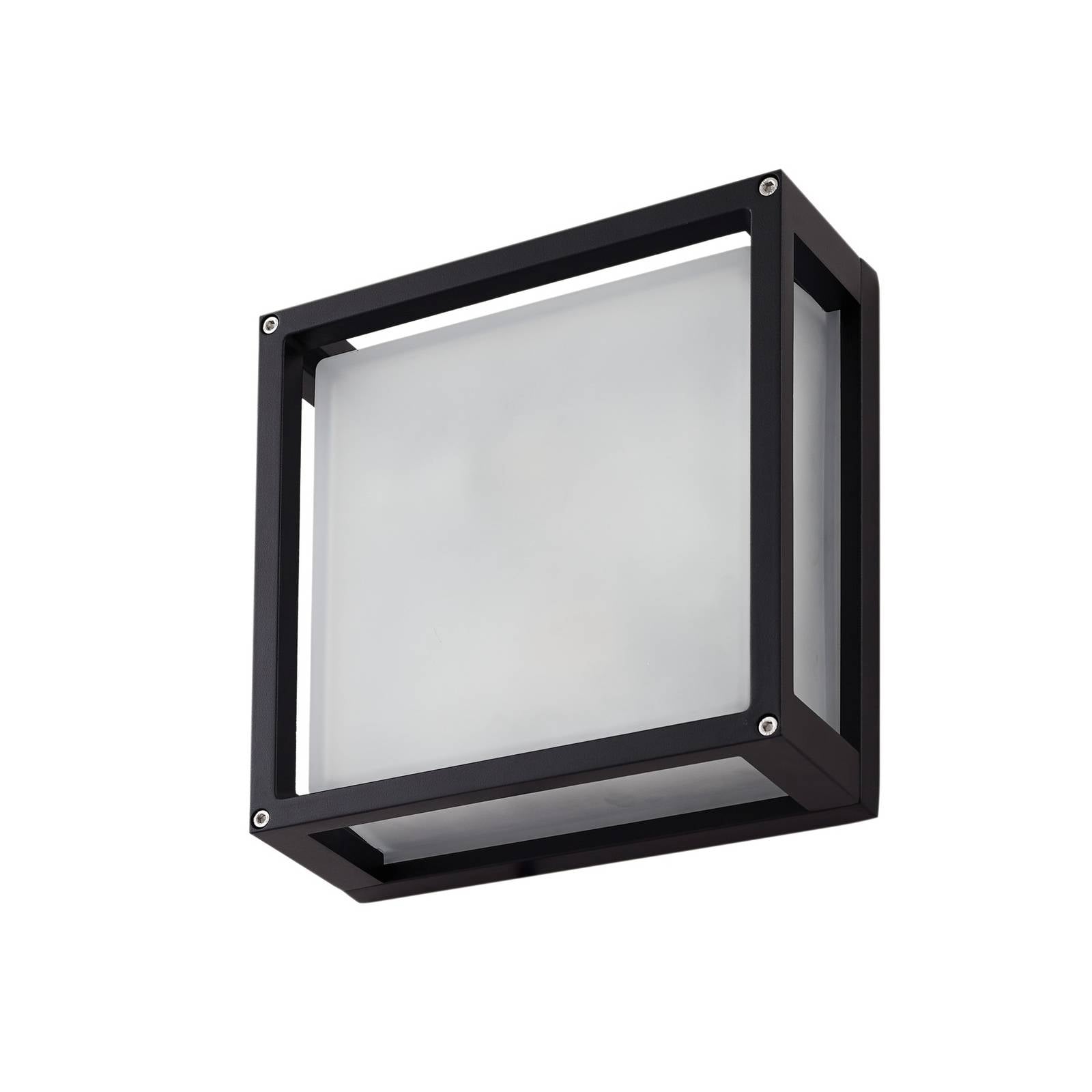 Lucande Außenwandlampe Aurelien, anthrazit, Sensor, 25x25 cm