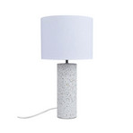 Candeeiro de mesa Antiga, branco, altura 50 cm, tecido/pedra