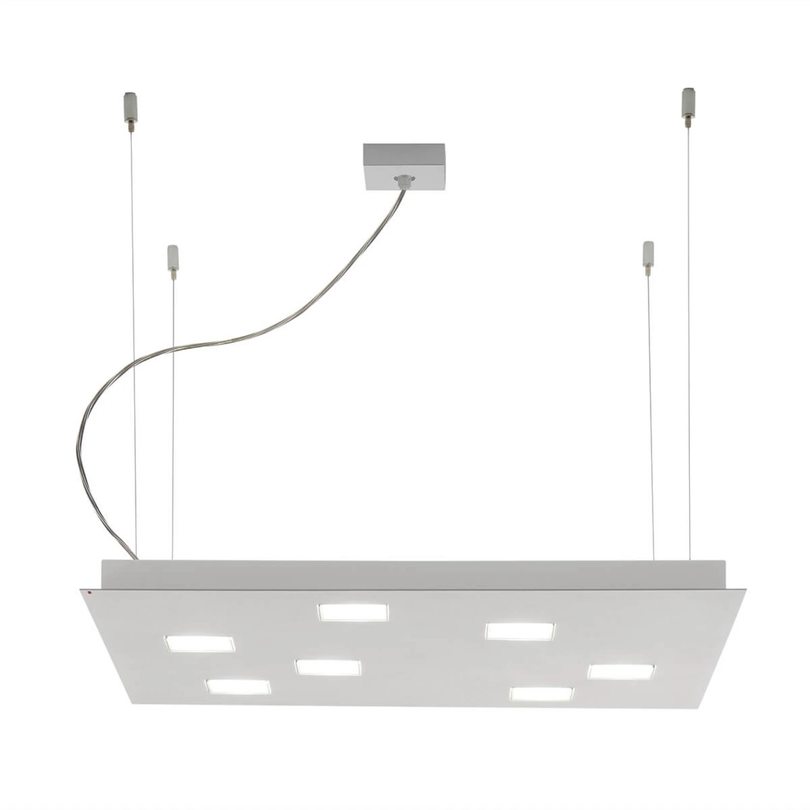 Fabbian Quarter - λευκό κρεμαστό φως LED 7flg.