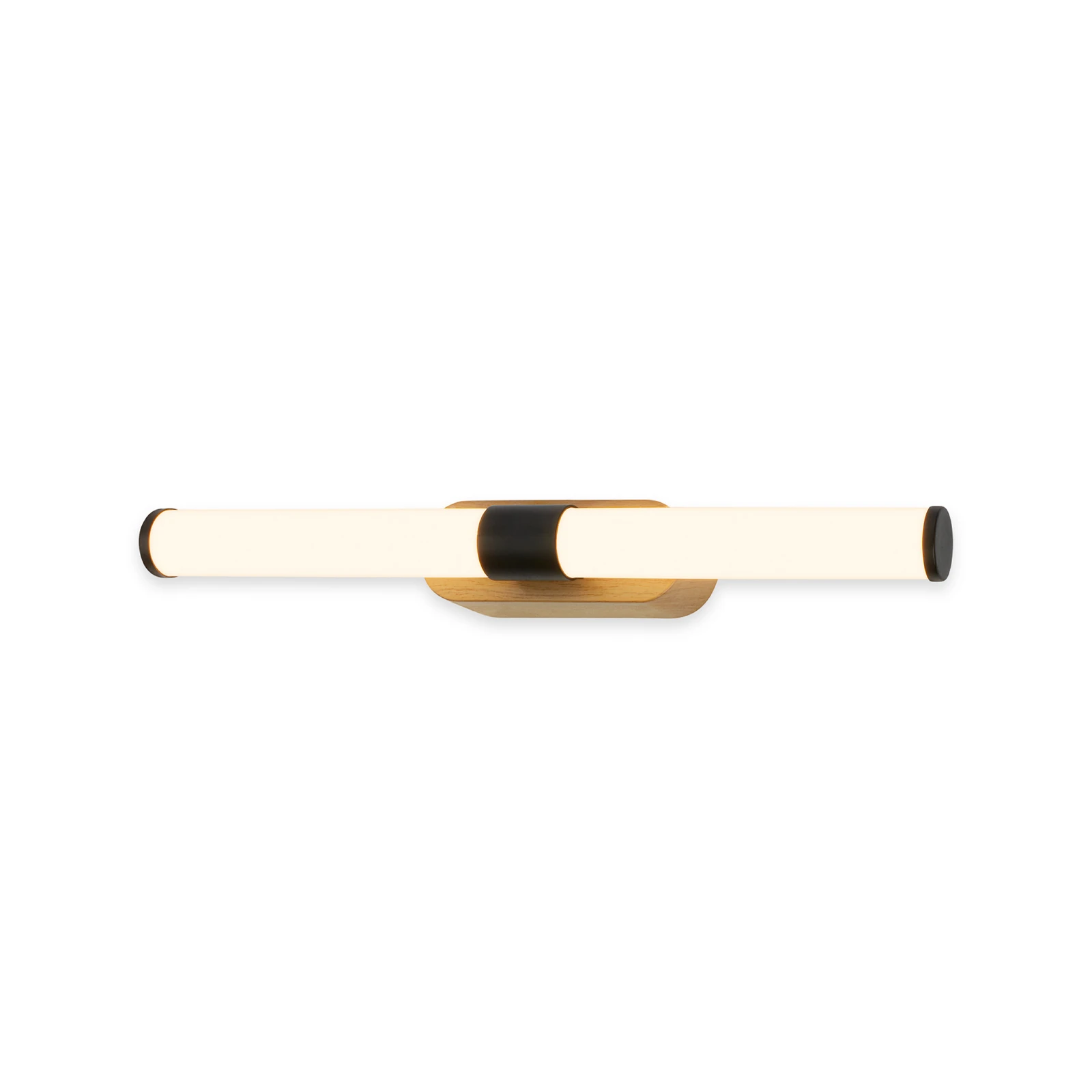 Applique a LED Runt, nero/legno 3.000 K IP44 Lunghezza 40 cm