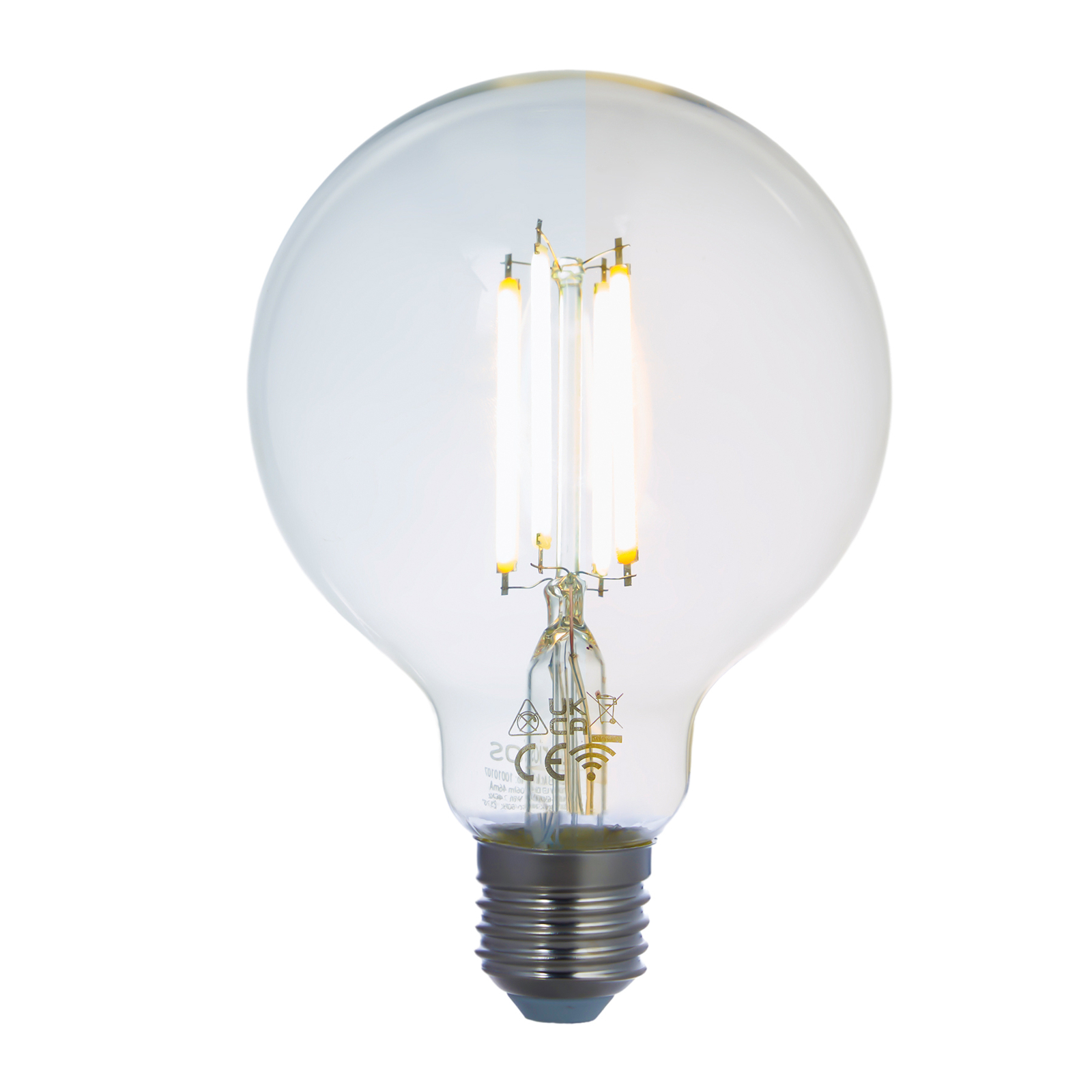 Smart LED-Lampe E27 G95 7W WLAN klar tunable white