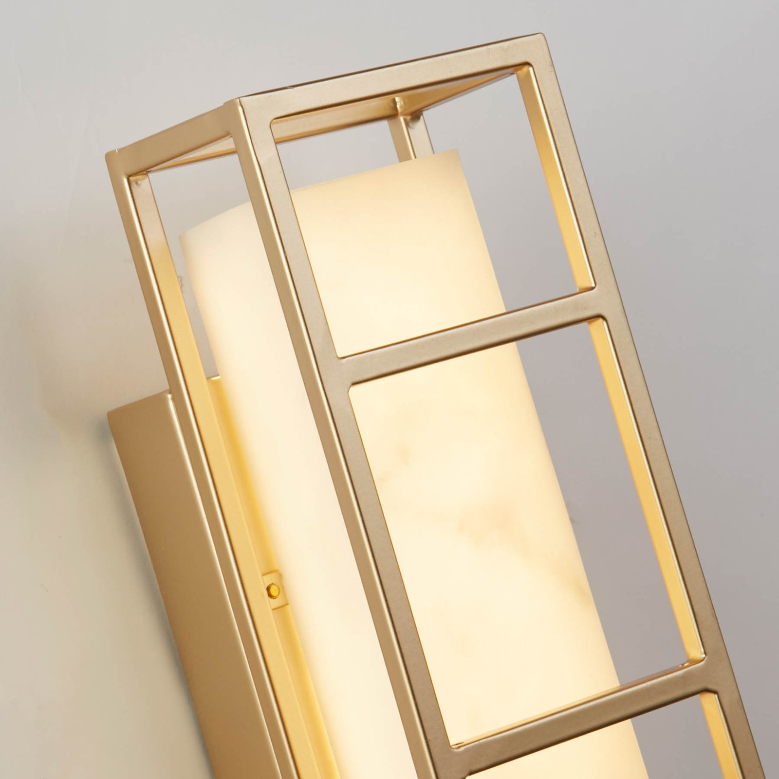 Mirage LED wall light, height 25 cm, gold, steel, IP44