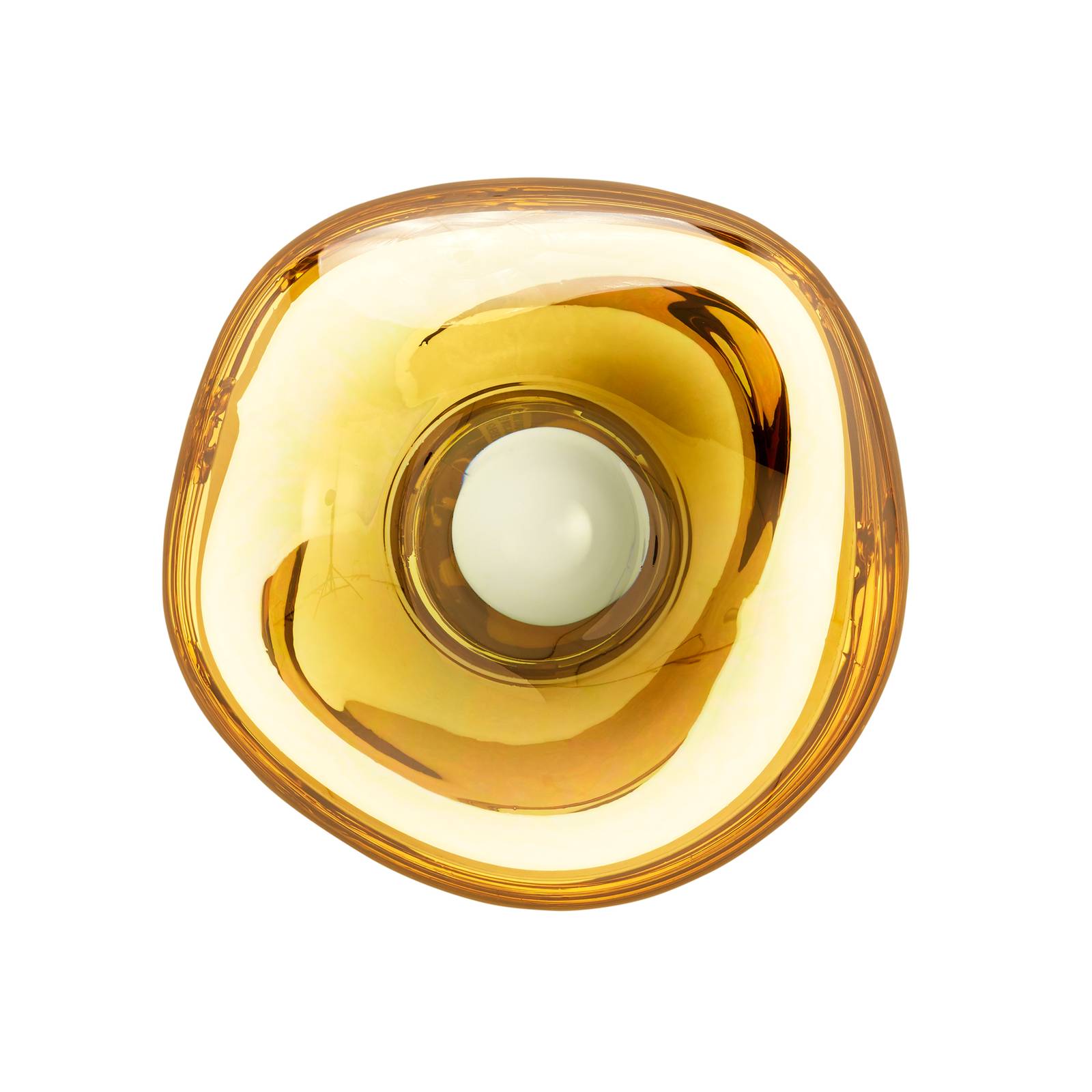 Tom Dixon kinkiet LED Melt Surface, Ø 50 cm, bursztynowe złoto