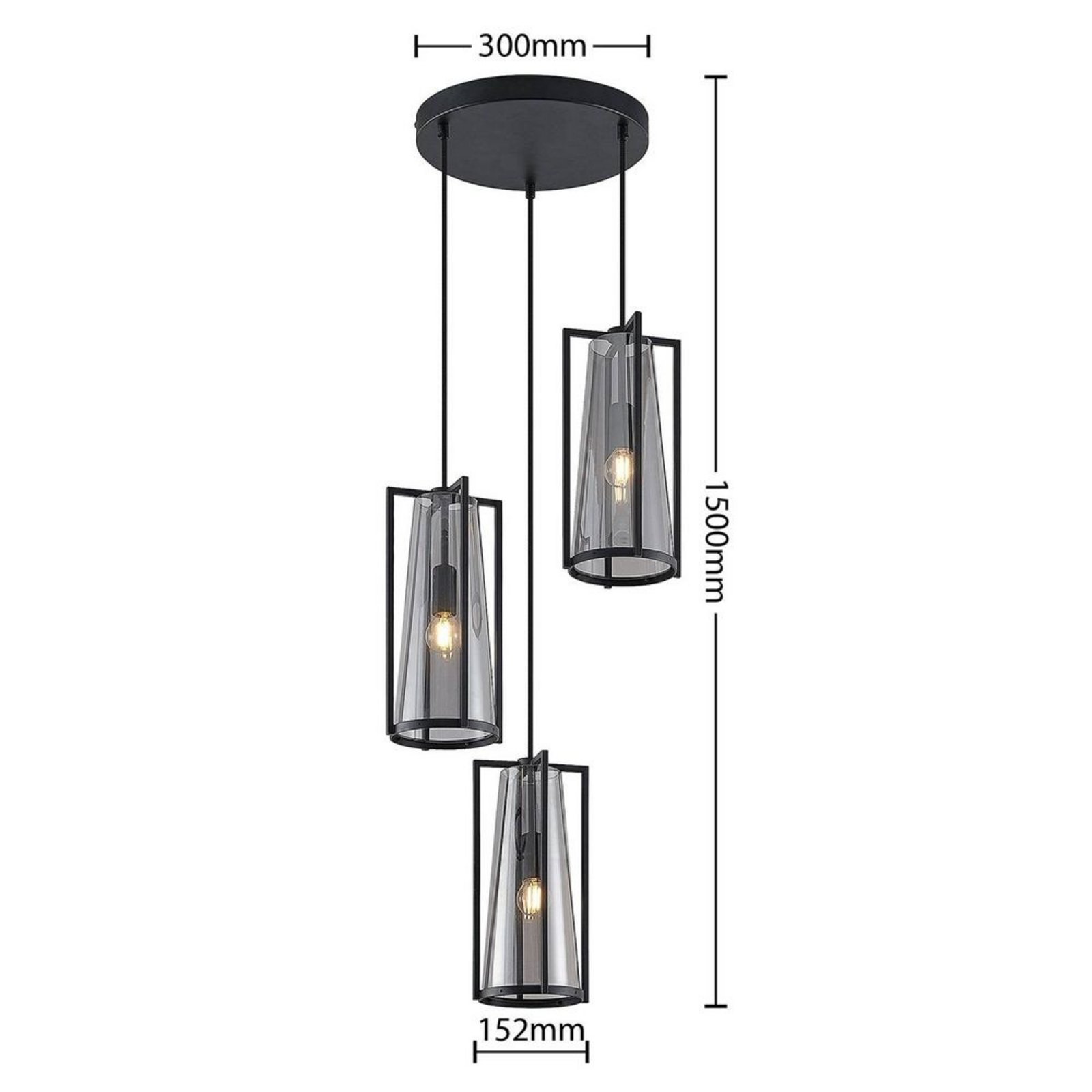 Rufina Cluster Lustră Pendul Smoke - Lucande