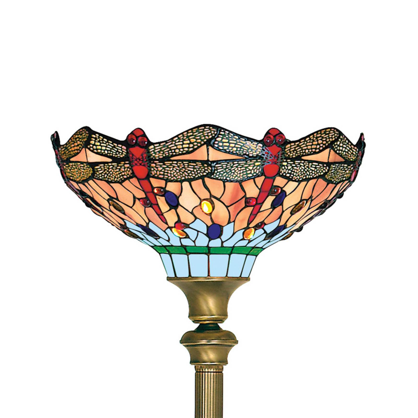 Searchlight Lampadaire Dragonfly de style Tiffany