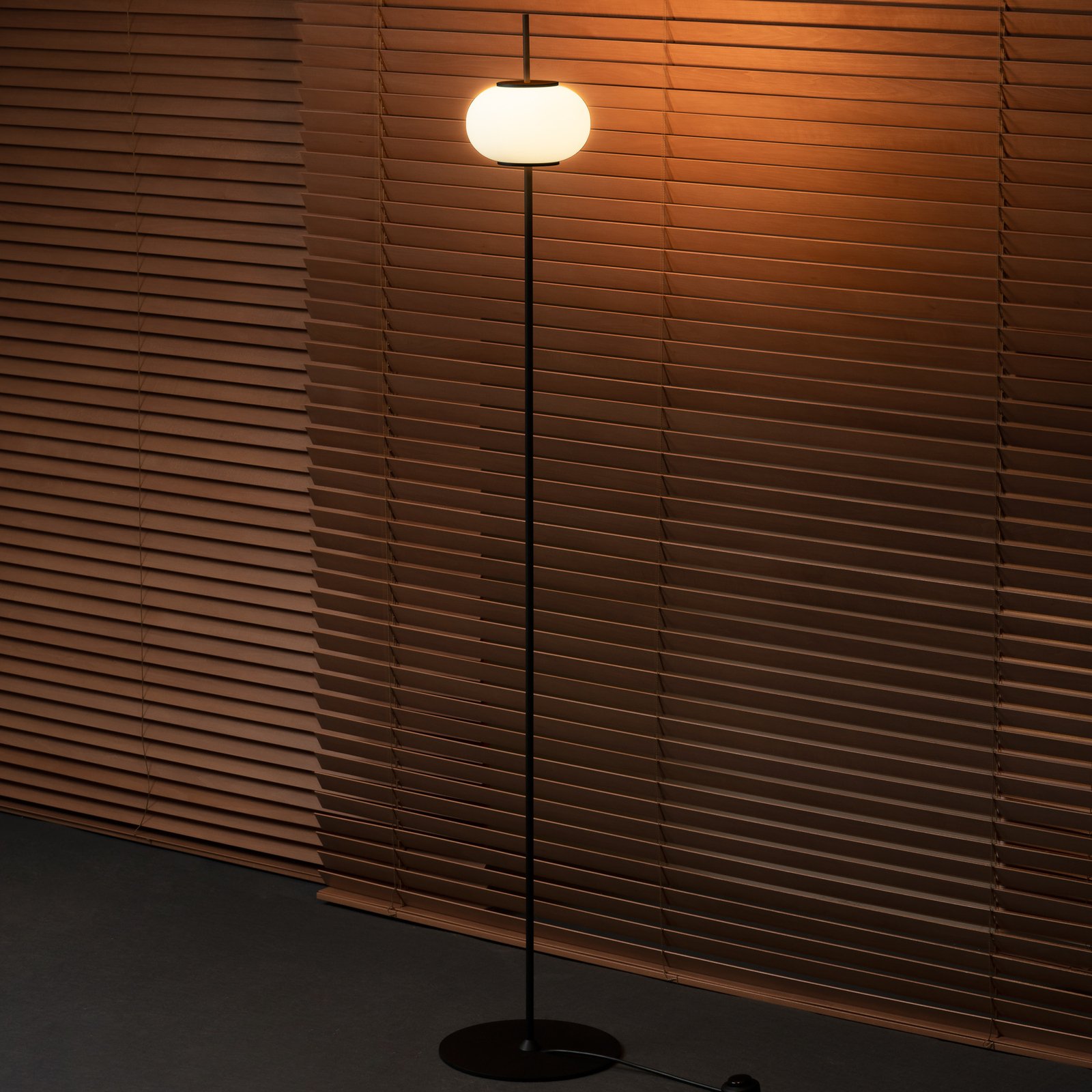 Milan Astros floor lamp with opal glass shade